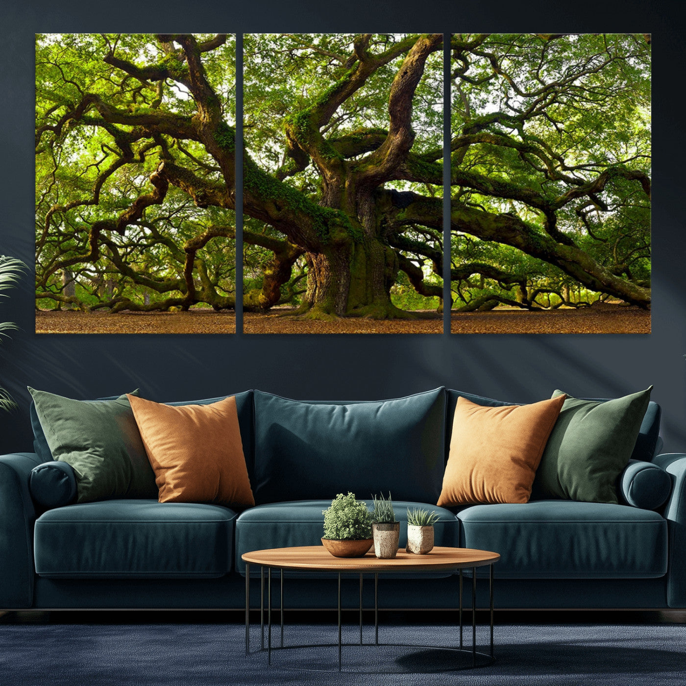 29407-MGV-CV-36X24-Ancient Oak Tree Wall Art – Majestic Nature Canvas Print, Large Tree Photography Decor for Living Room