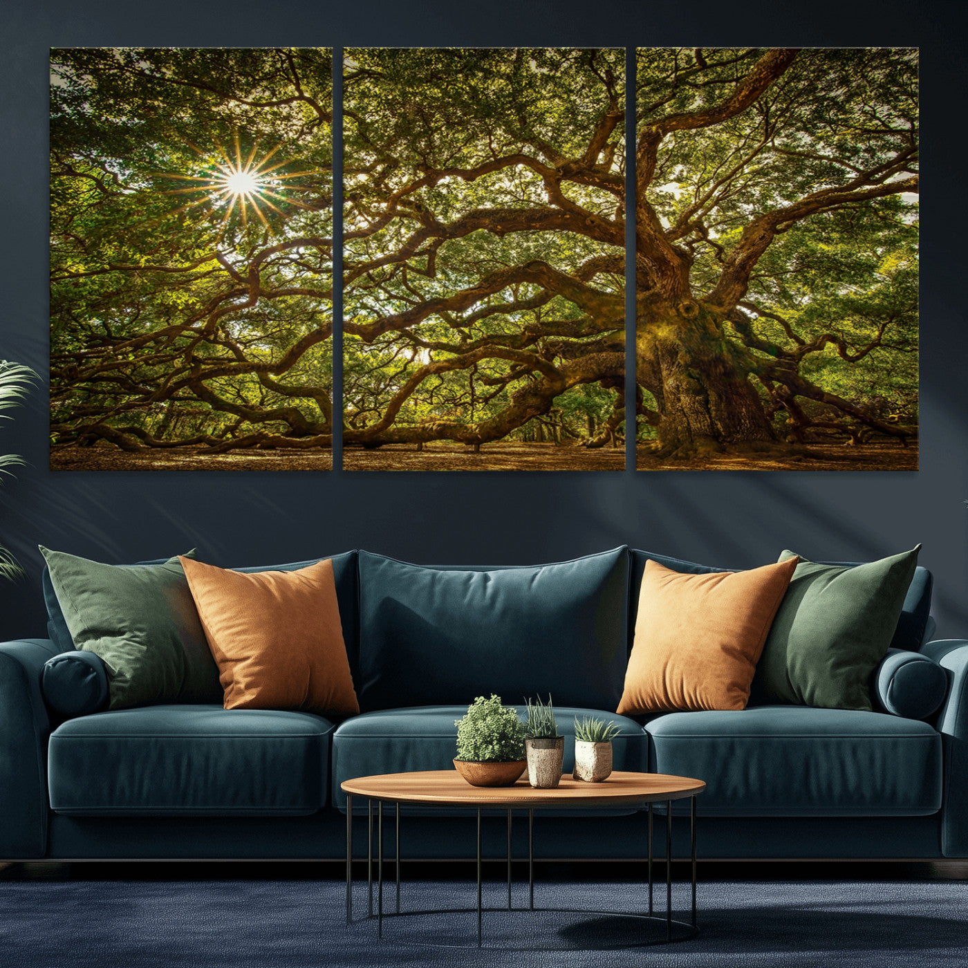 57983-MGV-CV-36X24-Angel Oak Tree Wall Art Canvas Print, Framed Oak Tree Art Picture Print, Angel Oak Perfect Rustic Nature Decor Artwork