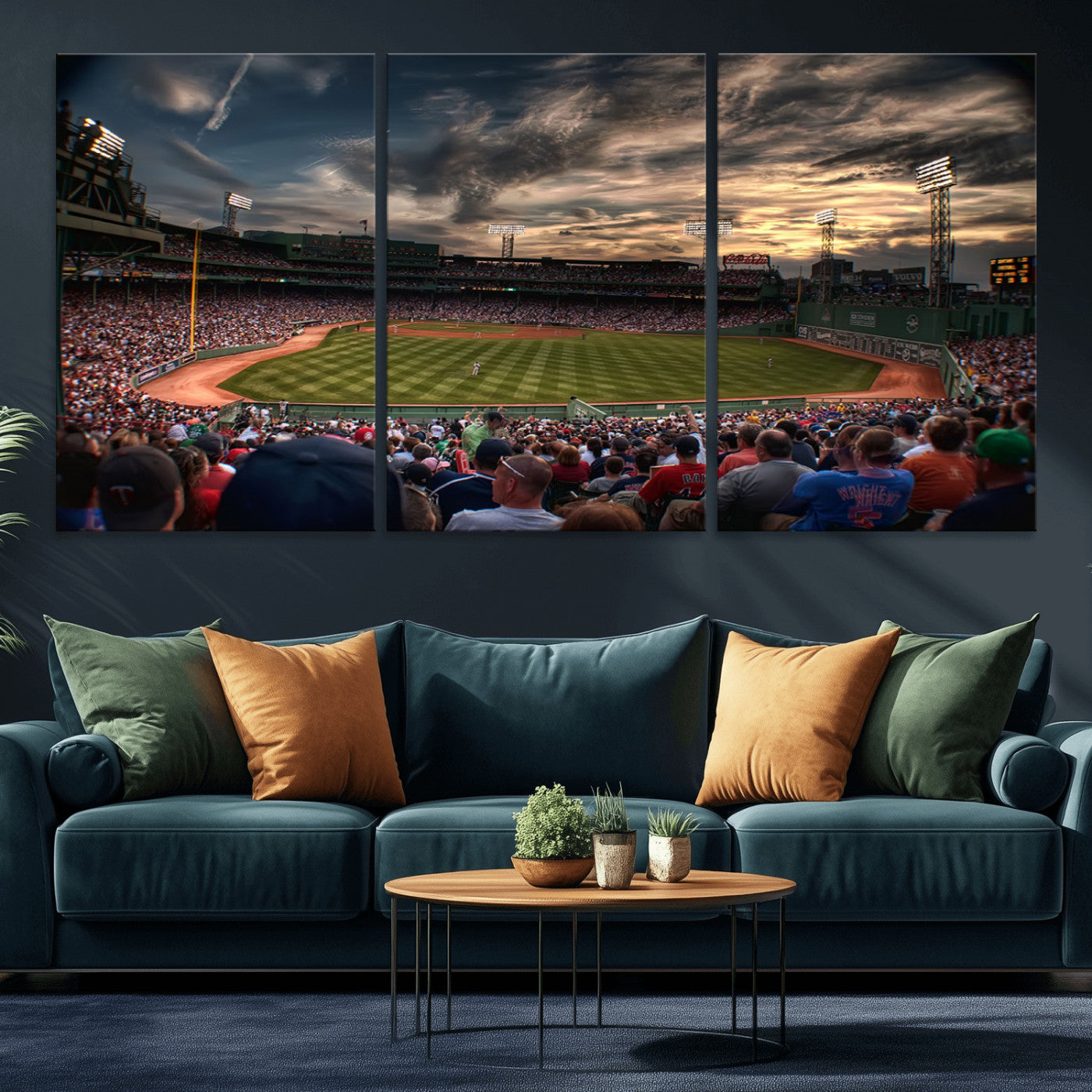 53432-MGV-CV-36X24-Fenway Park Stadium Wall Art Canvas Print, Framed Boston Baseball Stadium Art Picture Print, Massachusetts Fenway Park Perfect