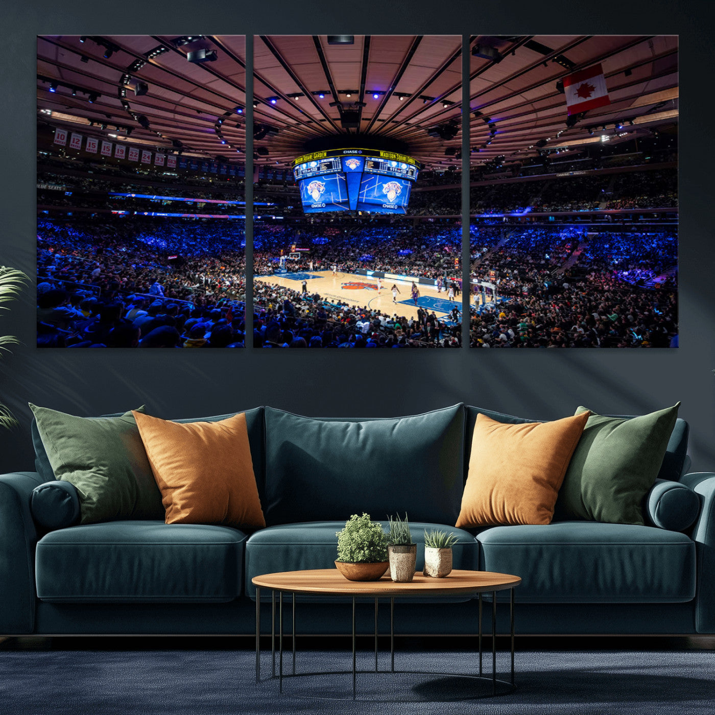 20491-MGV-CV-36X24-Madison Square Garden Wall Art Canvas Print, Framed New York Stadium Art Picture Print, MSG Stadium Perfect Sport Room Decor