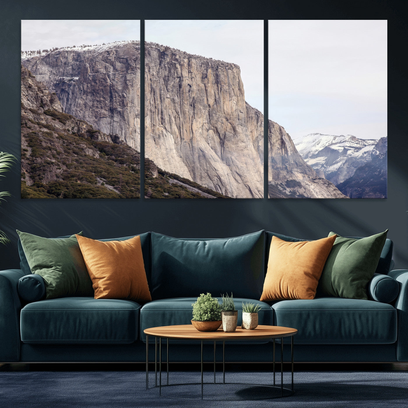 74506434-MGV-CV-36X24-El Capitan Wall Art Canvas Print, Framed Yosemite Cliff Art Picture Print, Sierra Nevada Perfect Sierra Minimalism Decor Artwork