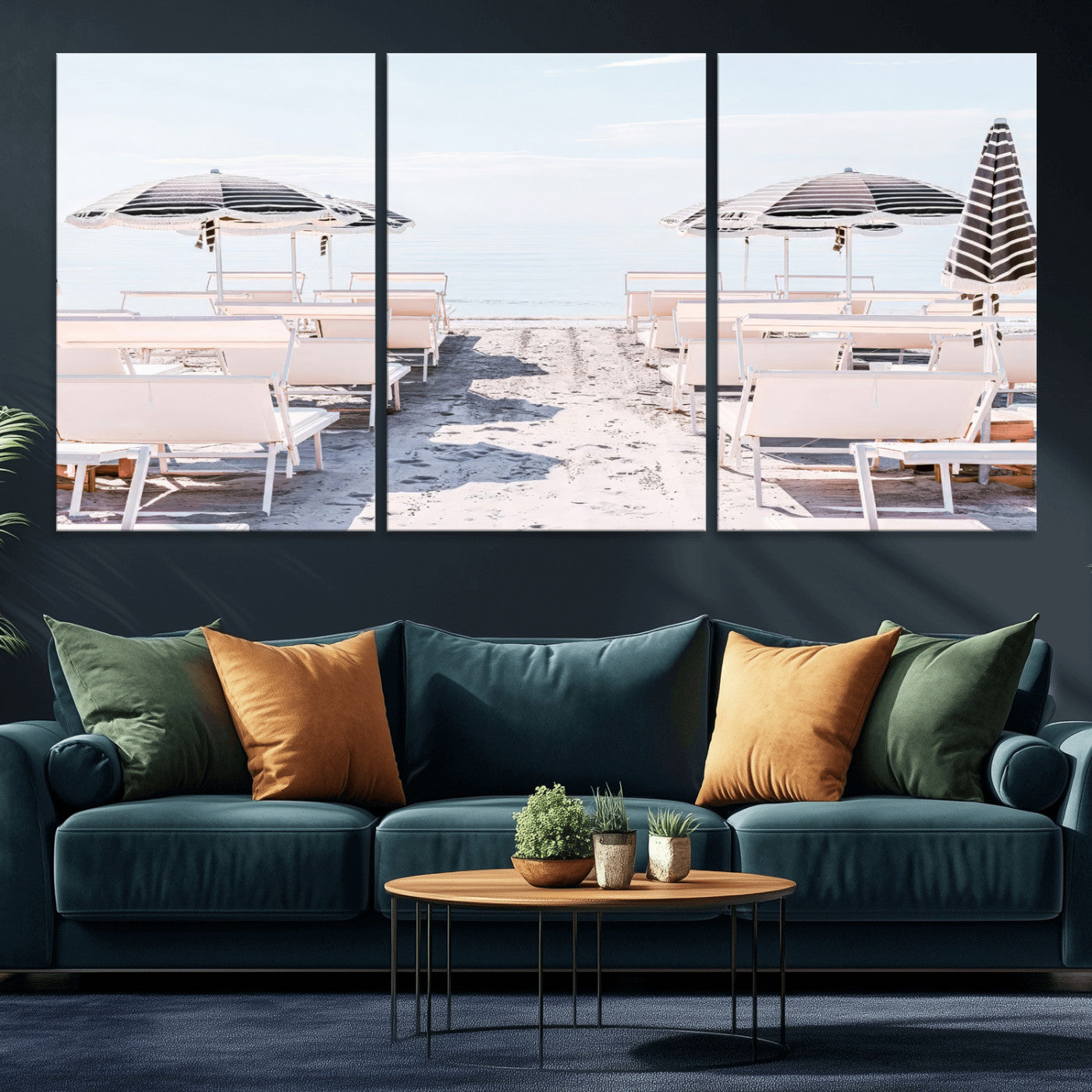 67623952-MGV-CV-36X24-Minimalist Beach Wall Art Canvas Print, Framed Pastel Sand Art Picture Print, Beach Aesthetic Perfect Coastal Minimalist Decor