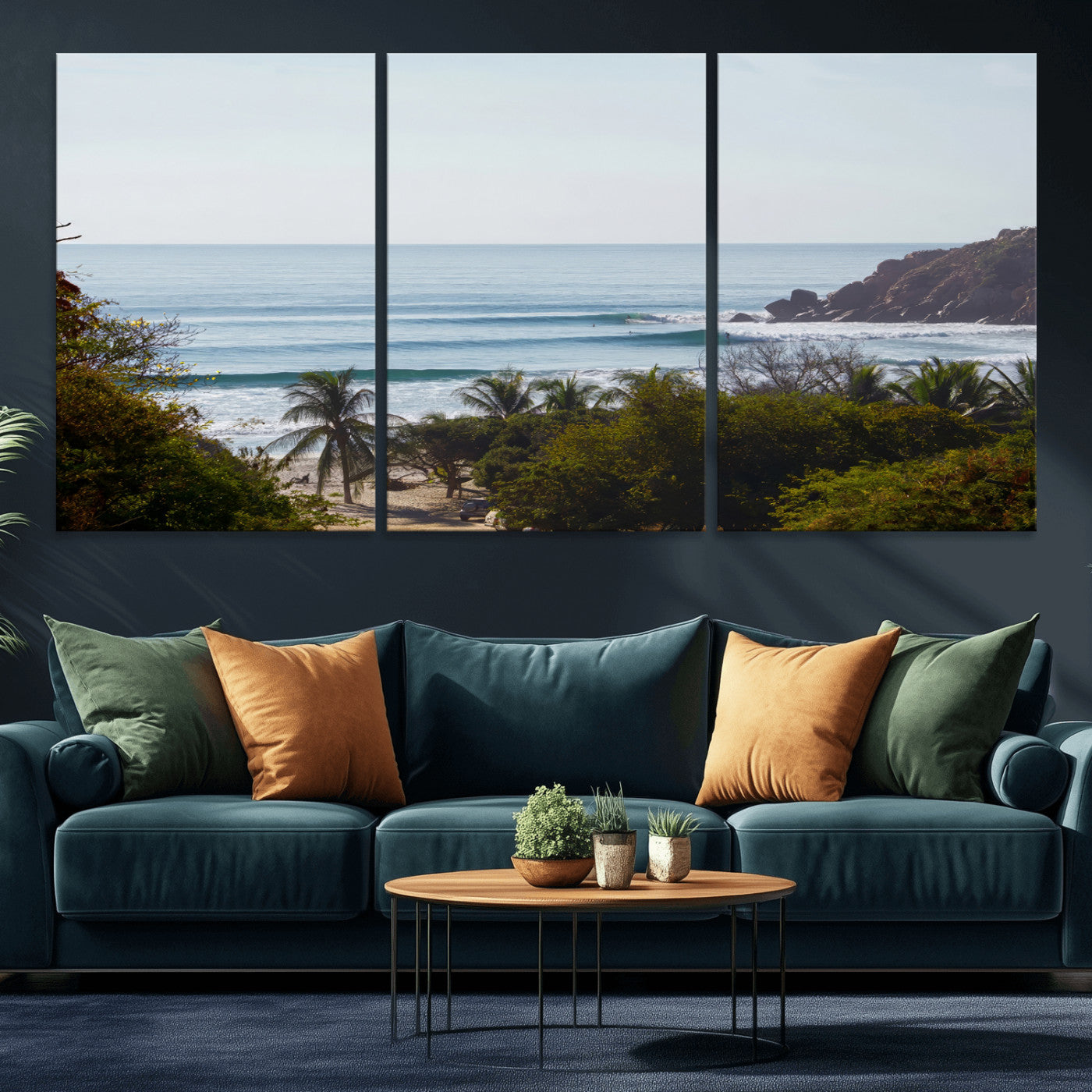 88336640-MGV-CV-36X24-Tropical Beach Scene Wall Art Canvas Print, Framed Coastal Photography Art Picture Print, Ocean Horizon Art Perfect Coastal Boho