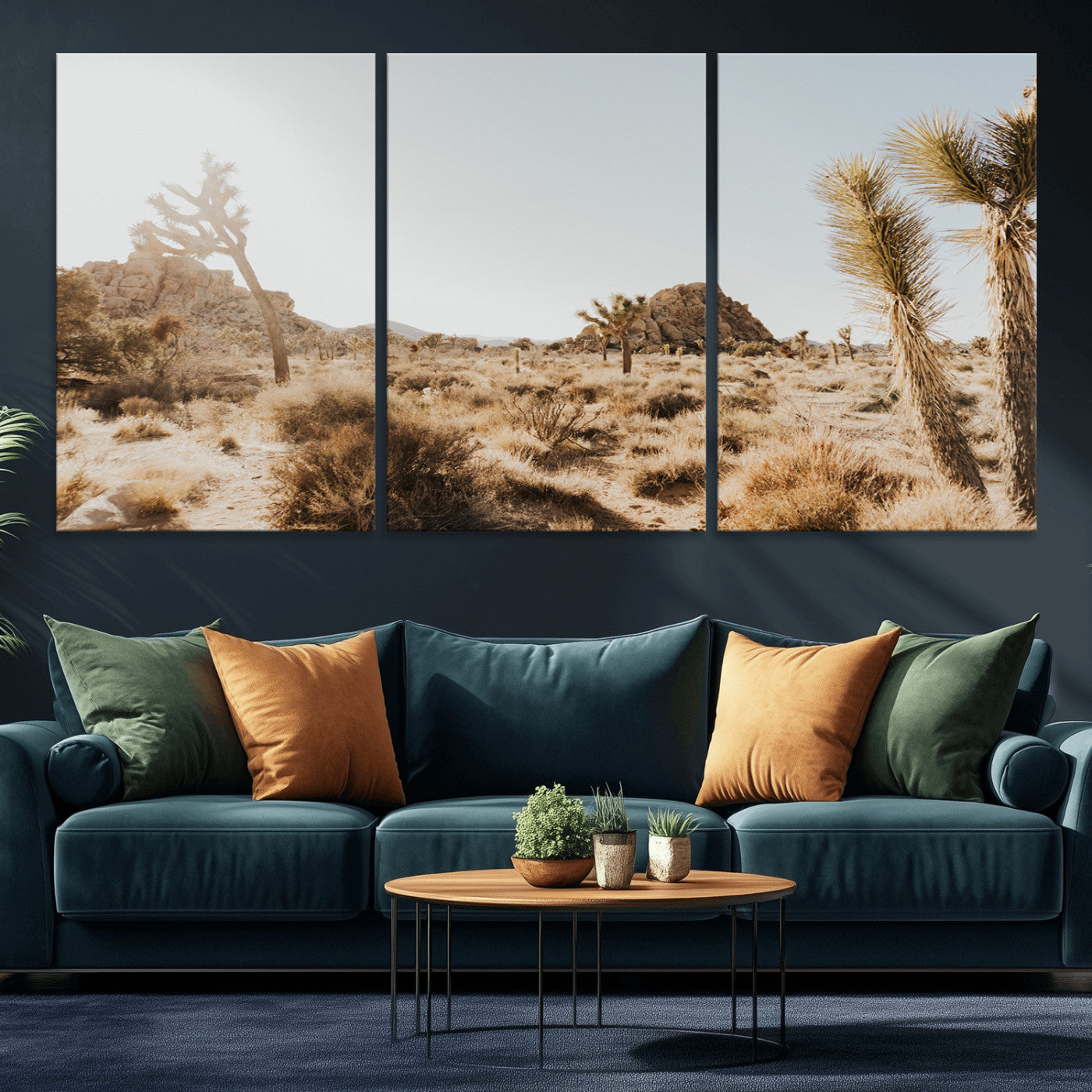 62783269-MGV-CV-36X24-Joshua Tree Wall Art – Desert Landscape Photography Canvas Print, Southwest Nature Artwork Rustic Home Decor for Living Room,