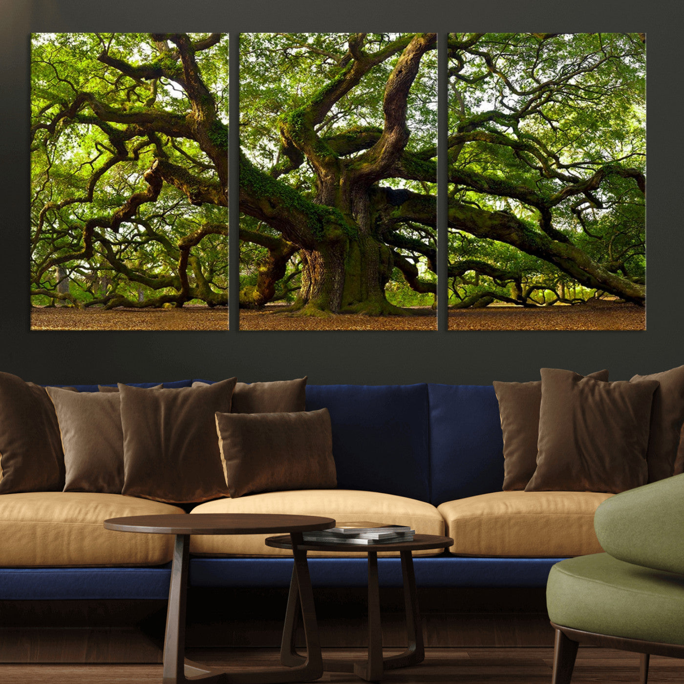 29407-MGV-CV-36X24-Ancient Oak Tree Wall Art – Majestic Nature Canvas Print, Large Tree Photography Decor for Living Room