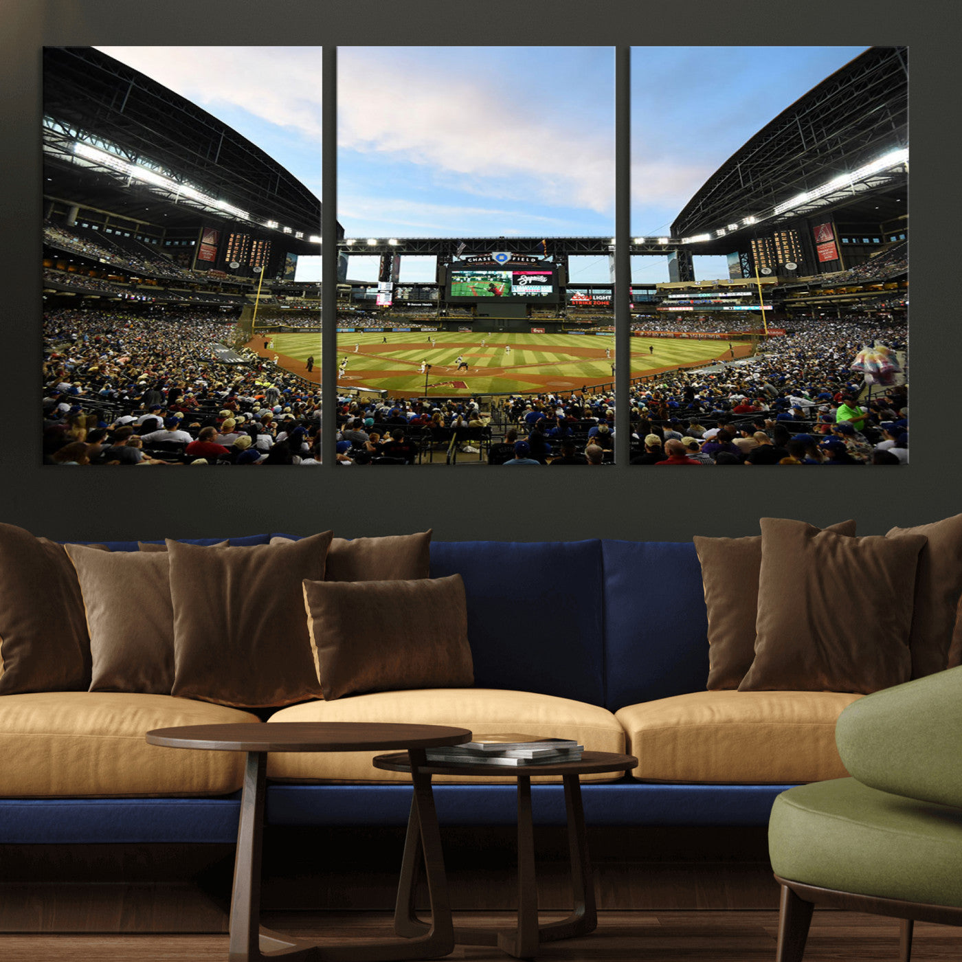 92672-MGV-CV-36X24-Chase Field Stadium Wall Art Canvas Print, Framed Arizona Stadium Art Picture Print, Chase Stadium Perfect Sports Room Decor