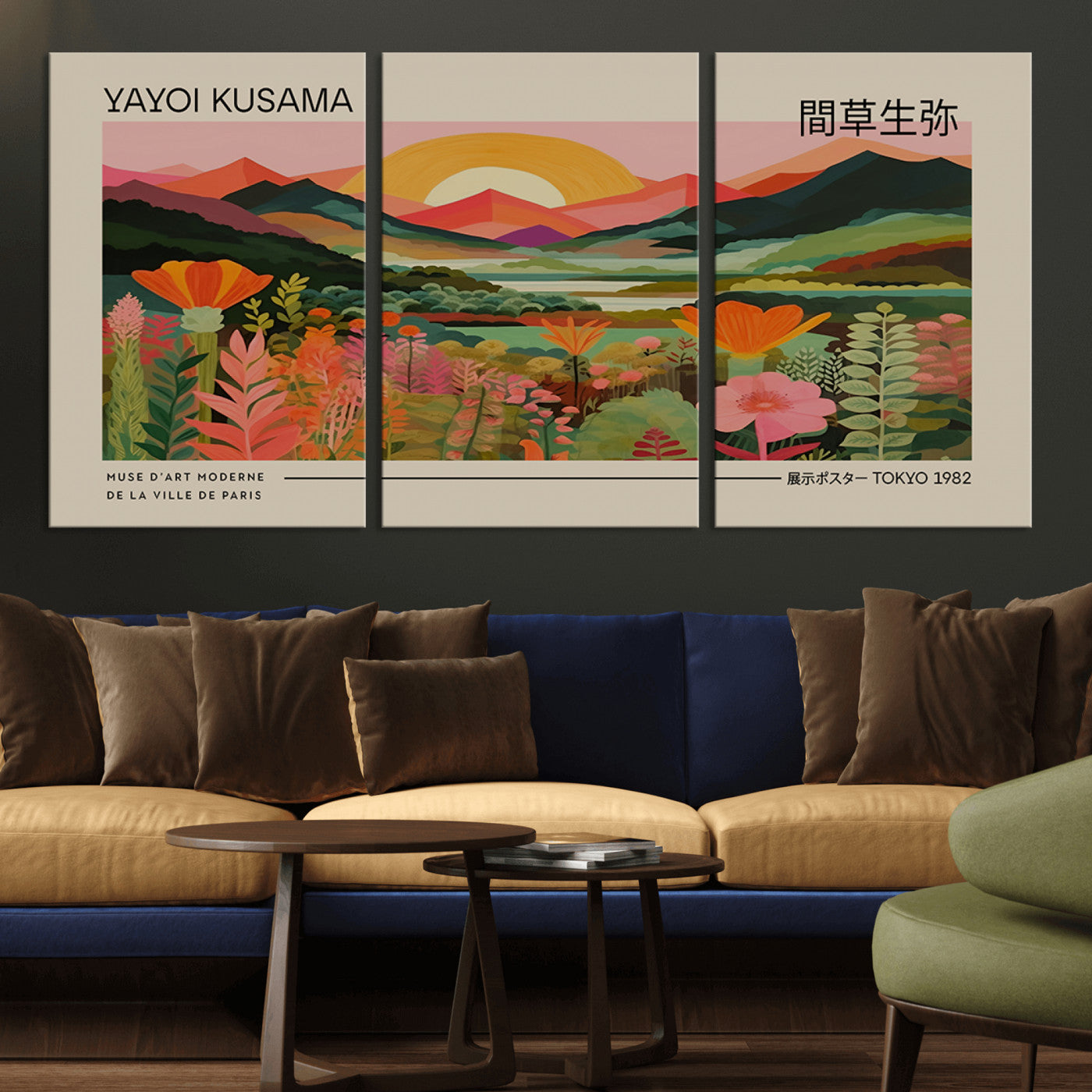 17753-MGV-CV-36X24-Floral Sunset Landscape Wall Art – Panoramic Nature Canvas Print, Vibrant Botanical Artwork for Living Room, Bedroom, Office, or