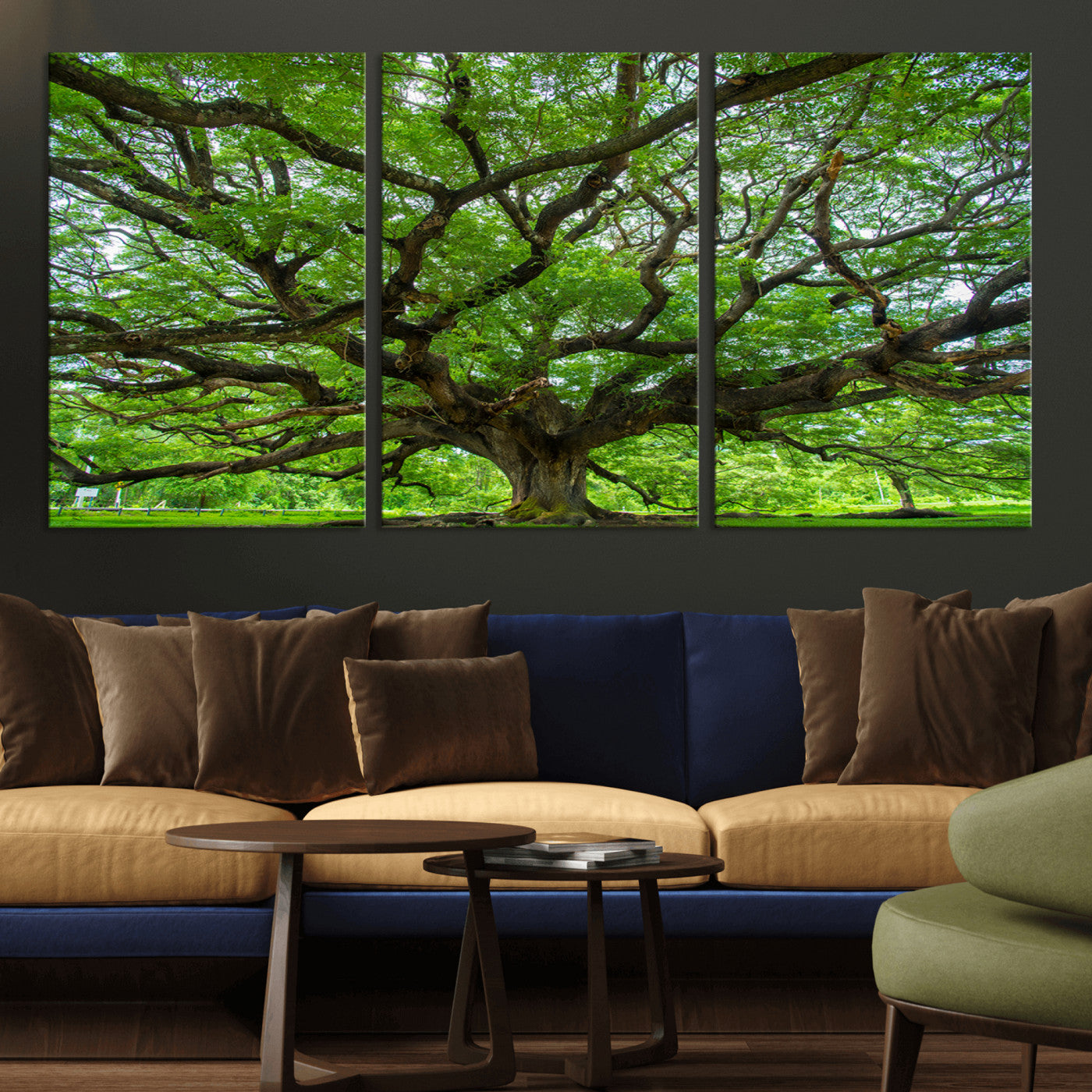 49375306-MGV-CV-36X24-Ancient Tree Wall Art Canvas Print, Framed Sprawling Branches Art Picture Print, Gnarling Tree Perfect Earthy Natural Decor