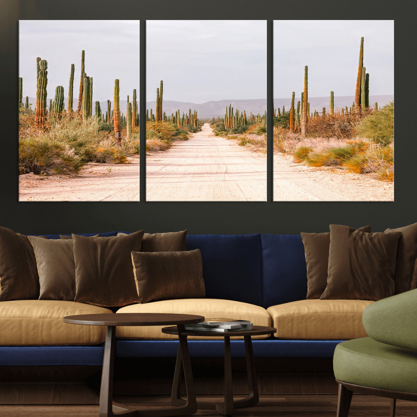 30742780-MGV-CV-36X24-Desert Cactus Wall Art Canvas Print, Framed Southwestern Art Picture Print, Bohemian Western Perfect Southwestern Boho Decor