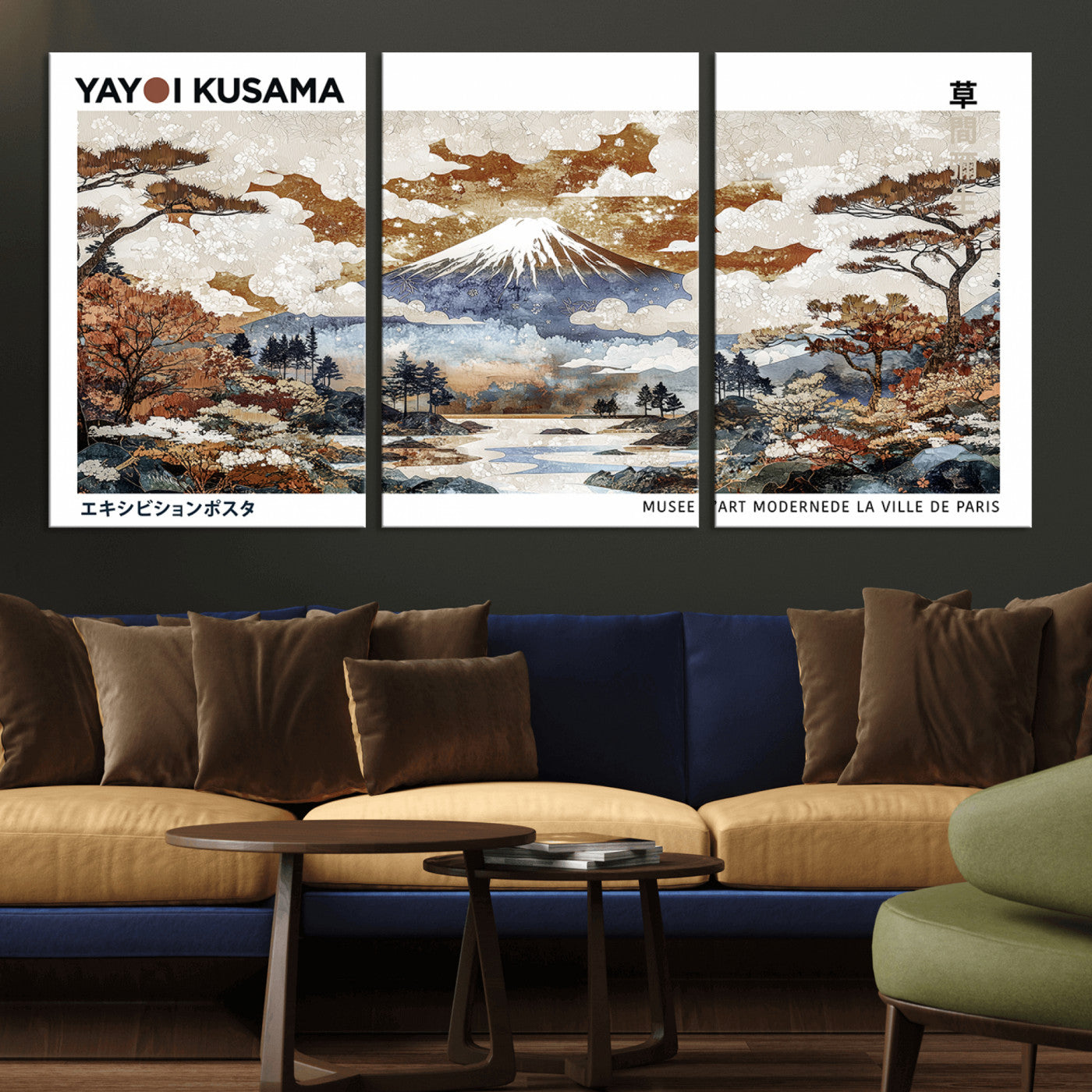 80111817-MGV-CV-36X24-Japanese Landscape Wall Art – Mount Fuji Autumn Canvas Print, Asian Inspired Nature Decor for Living Room, Bedroom, Office or