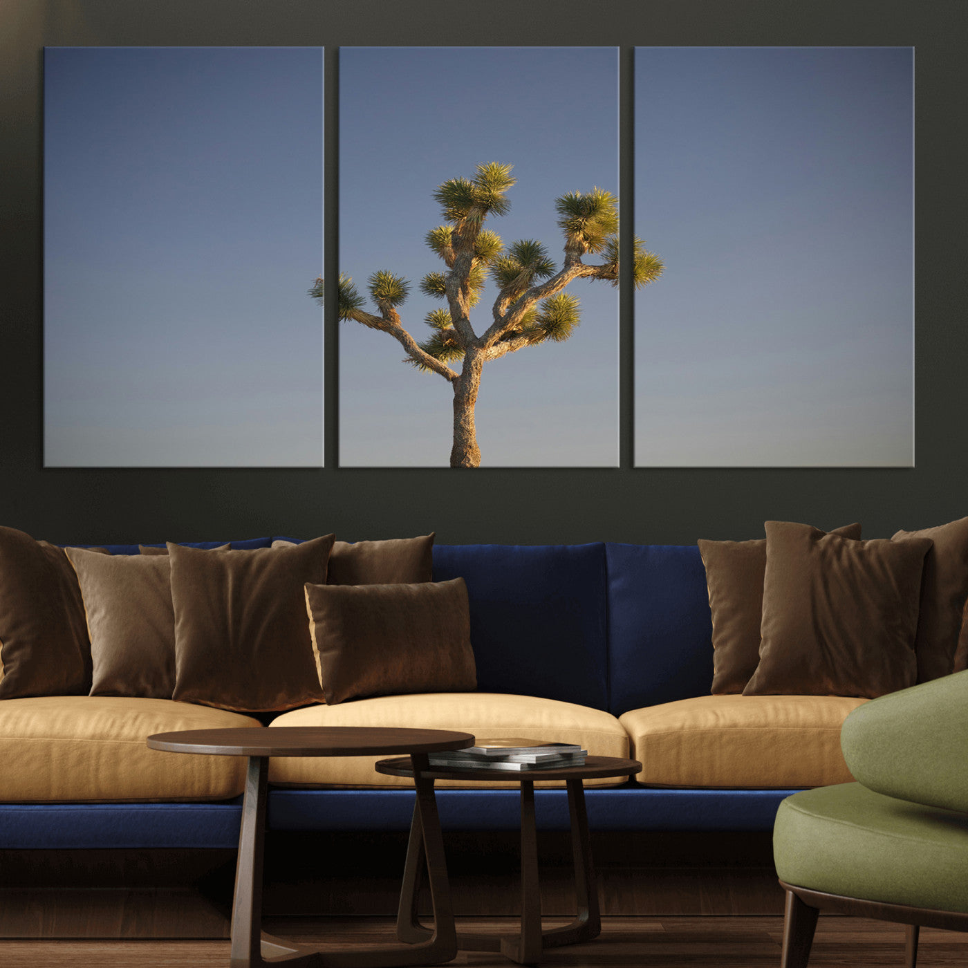 54552043-MGV-CV-36X24-Joshua Tree Art Wall Art Canvas Print, Framed Desert Landscape Art Picture Print, Southwestern Nature Perfect Southwestern Boho