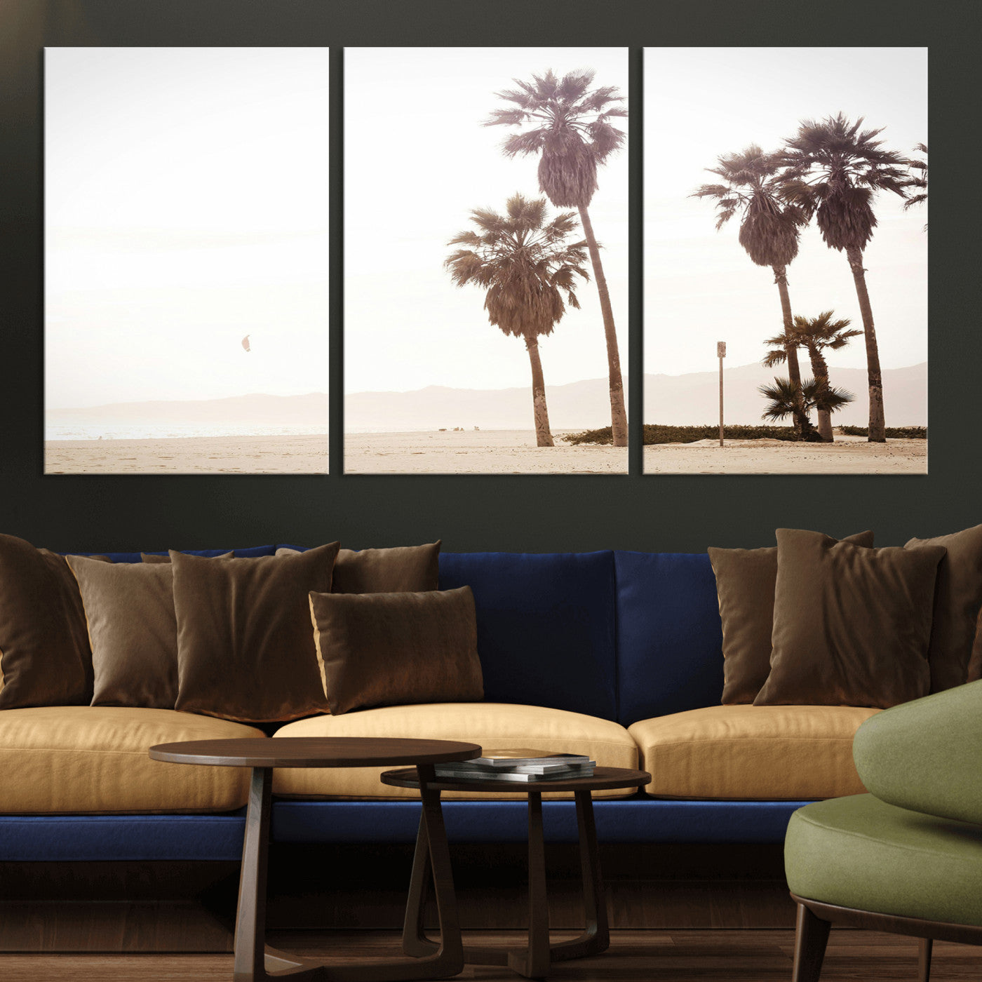 48255923-MGV-CV-36X24-Coastal Light Wall Art Canvas Print, Framed Relaxing Shoreline Art Picture Print, Minimalist Ocean Perfect Tropical Serenity Decor