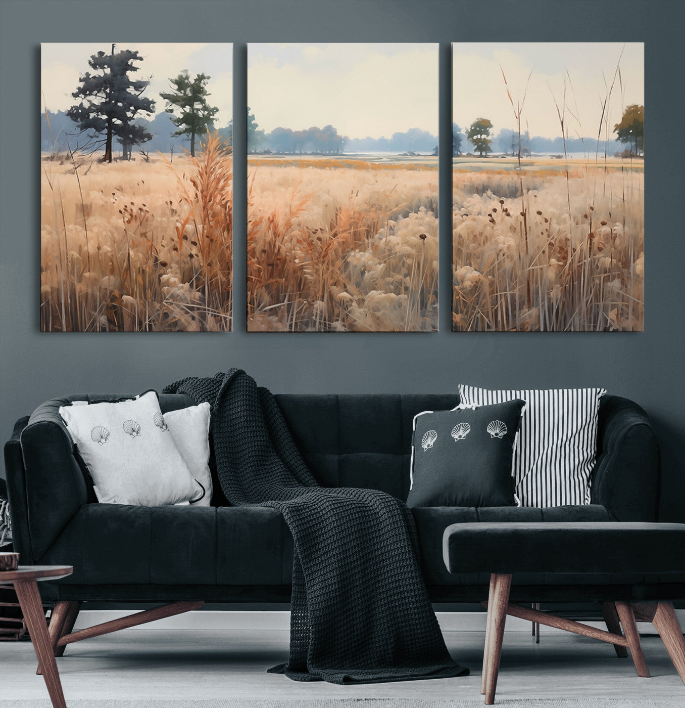 98822-MGV-CV-36X24-Autumn Meadow Wall Art – Tranquil Grassland Landscape Canvas Print, Rustic Country Decor for Living Room, Bedroom or Farmhouse