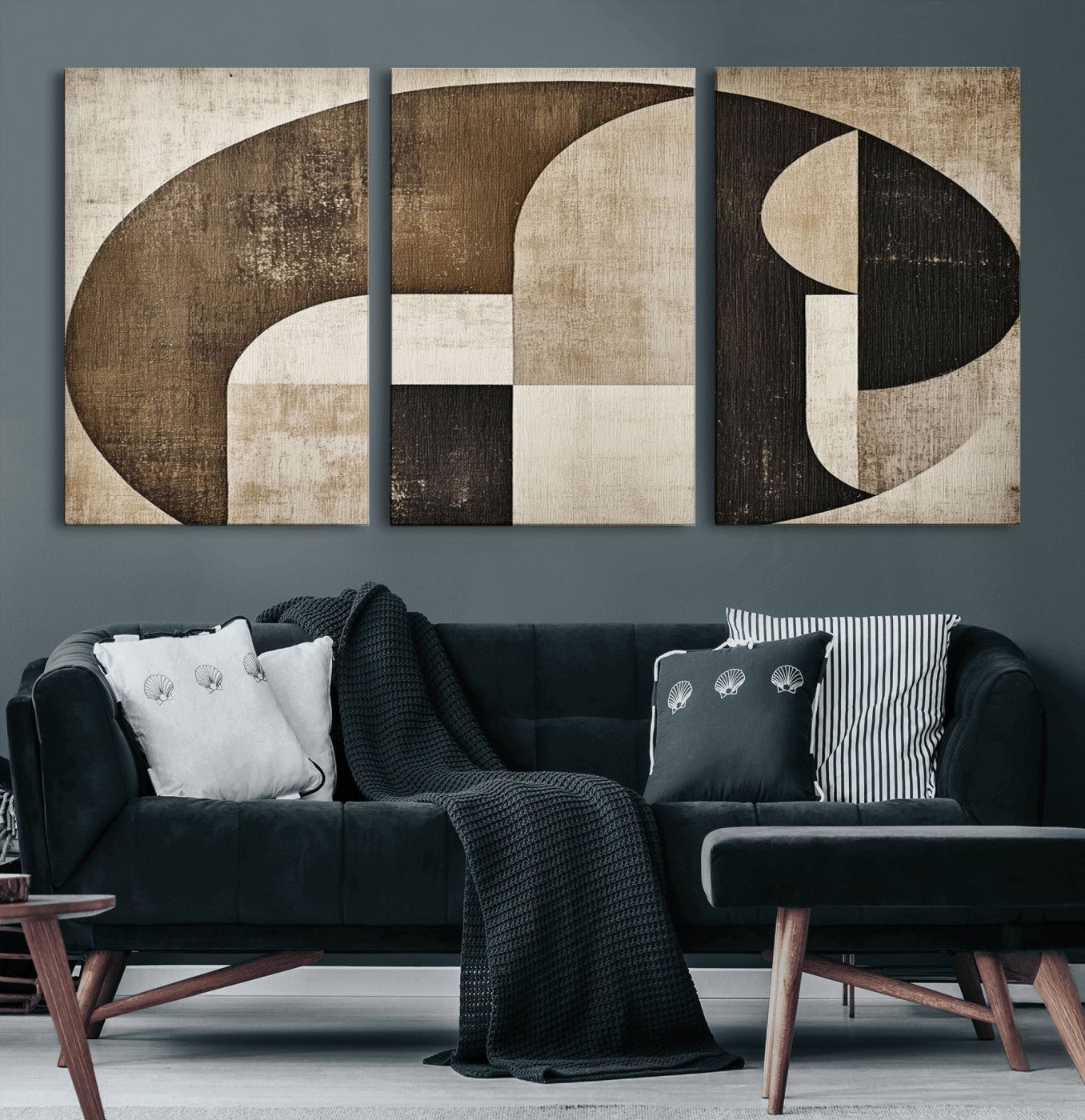 44796-MGV-CV-60X30-3P-Wabi Sabi Wall Art Canvas Print, Framed Geometric Minimalist Art Picture Print, Modern Abstract Perfect Modern Abstract Decor