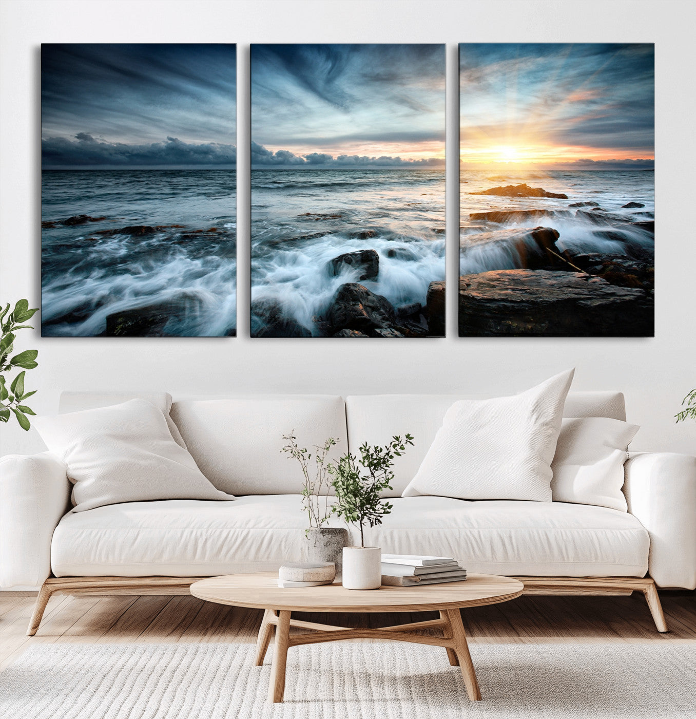 33428-MGV-CV-36X24-Ocean Sunrise Wall Art – Serene Seascape Canvas Print, Coastal Home or Office Decor, Perfect for Living Room, Bedroom, or Study