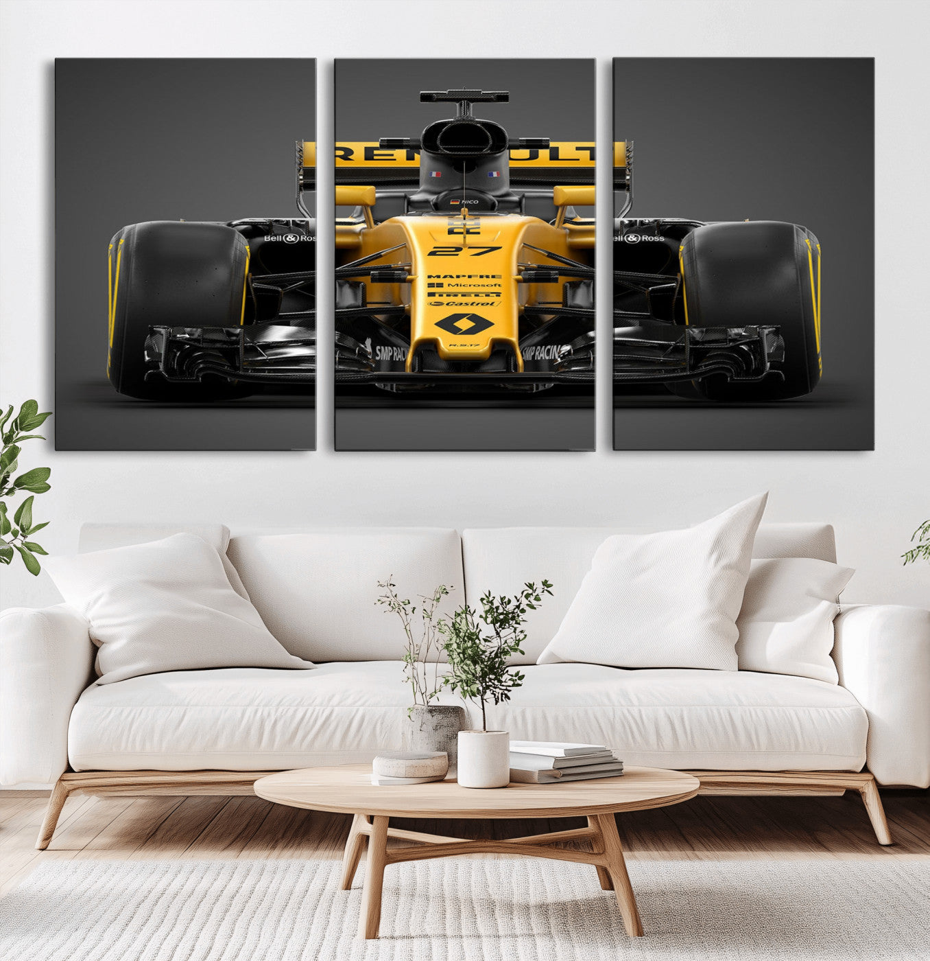 62882-MGV-CV-36X24-Renault F1 Racing Car Print - High-Performance Formula 1 Motorsport Wall Art, Perfect Gift for Racing Fans and Car Enthusiasts