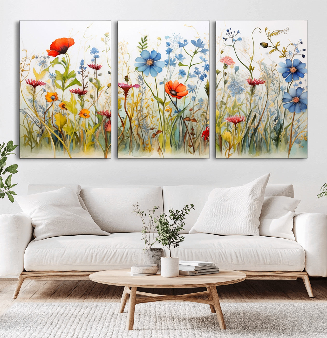 45019-MGV-CV-36X24-Wildflower Garden Wall Art – Colorful Botanical Floral Canvas Print, Nature-Inspired Decor for Living Room, Bedroom or Office