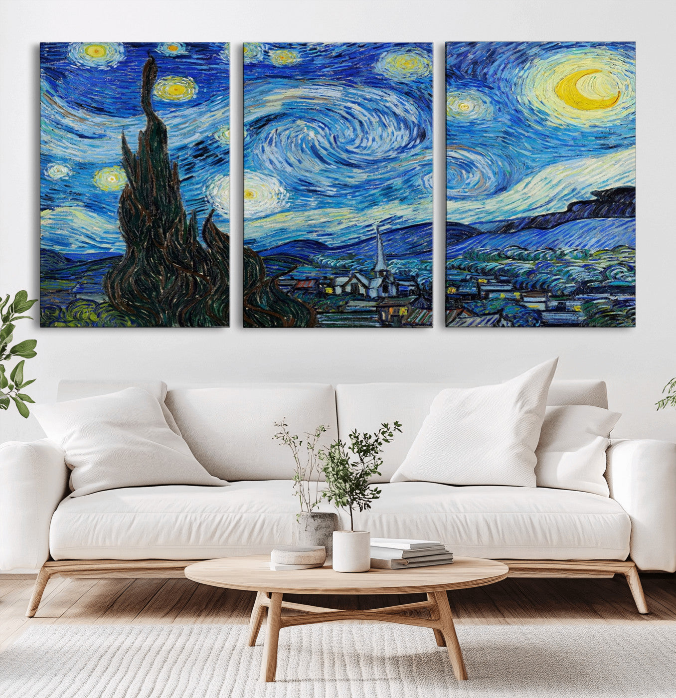 39177-MGV-CV-36X24-Starry Night Wall Art – Vincent van Gogh Famous Painting Canvas Print, Timeless Starry Sky Decor for Living Room, Bedroom or
