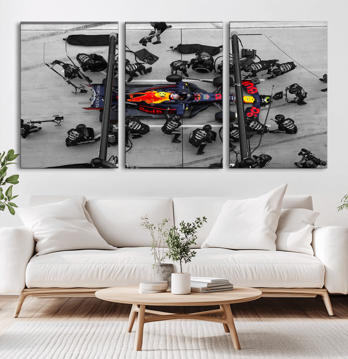 RedBull-MGV-CV-36X24-Formula 1 Wall Art Canvas Print, Framed Formula 1 Car Art Picture Print, Car Racing Perfect Minimalist Sport Decor Artwork
