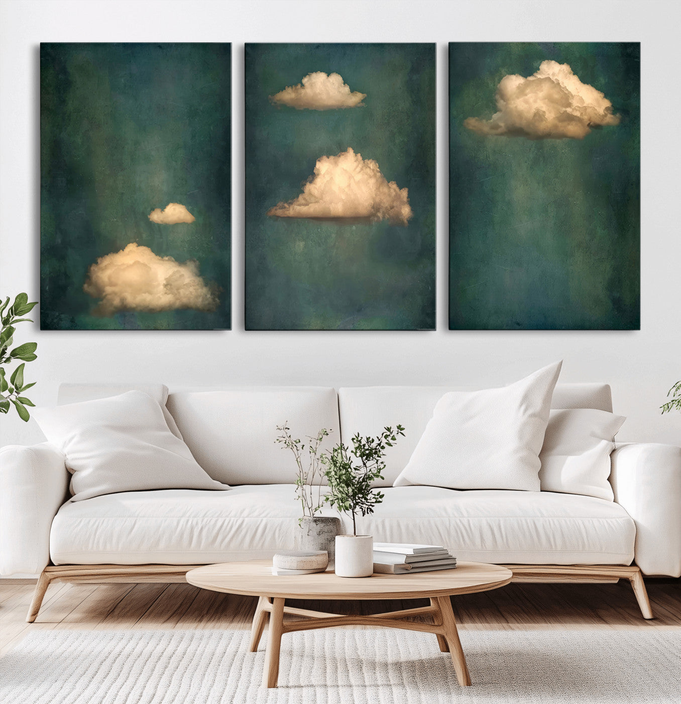 93673-MGV-CV-36X24-Dreamy Cloud Wall Art – Vintage Sky Canvas Print, Whimsical Nature Inspired Decor for Bedroom, Nursery or Living Room