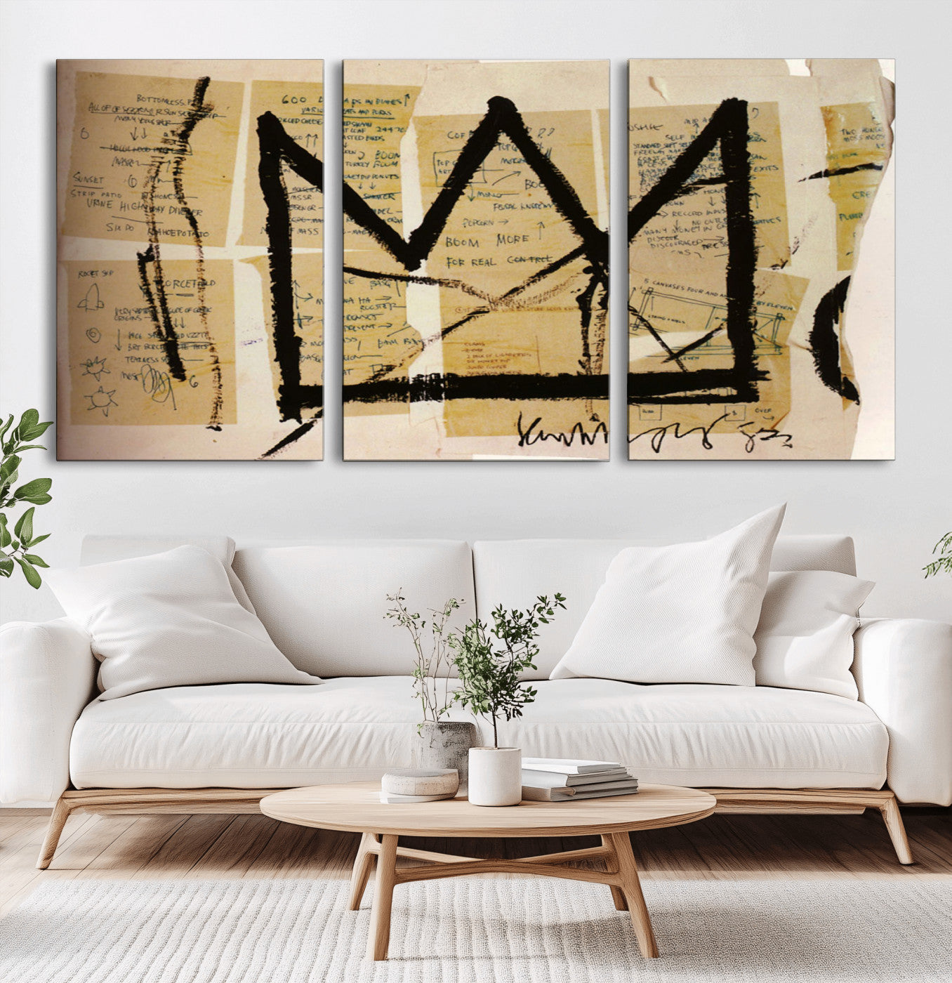 37215-MGV-CV-36X24-Abstract Crown Wall Art – Urban Graffiti Style Canvas Print Modern Street Art Design, Bold Contemporary Decor for Living Room,