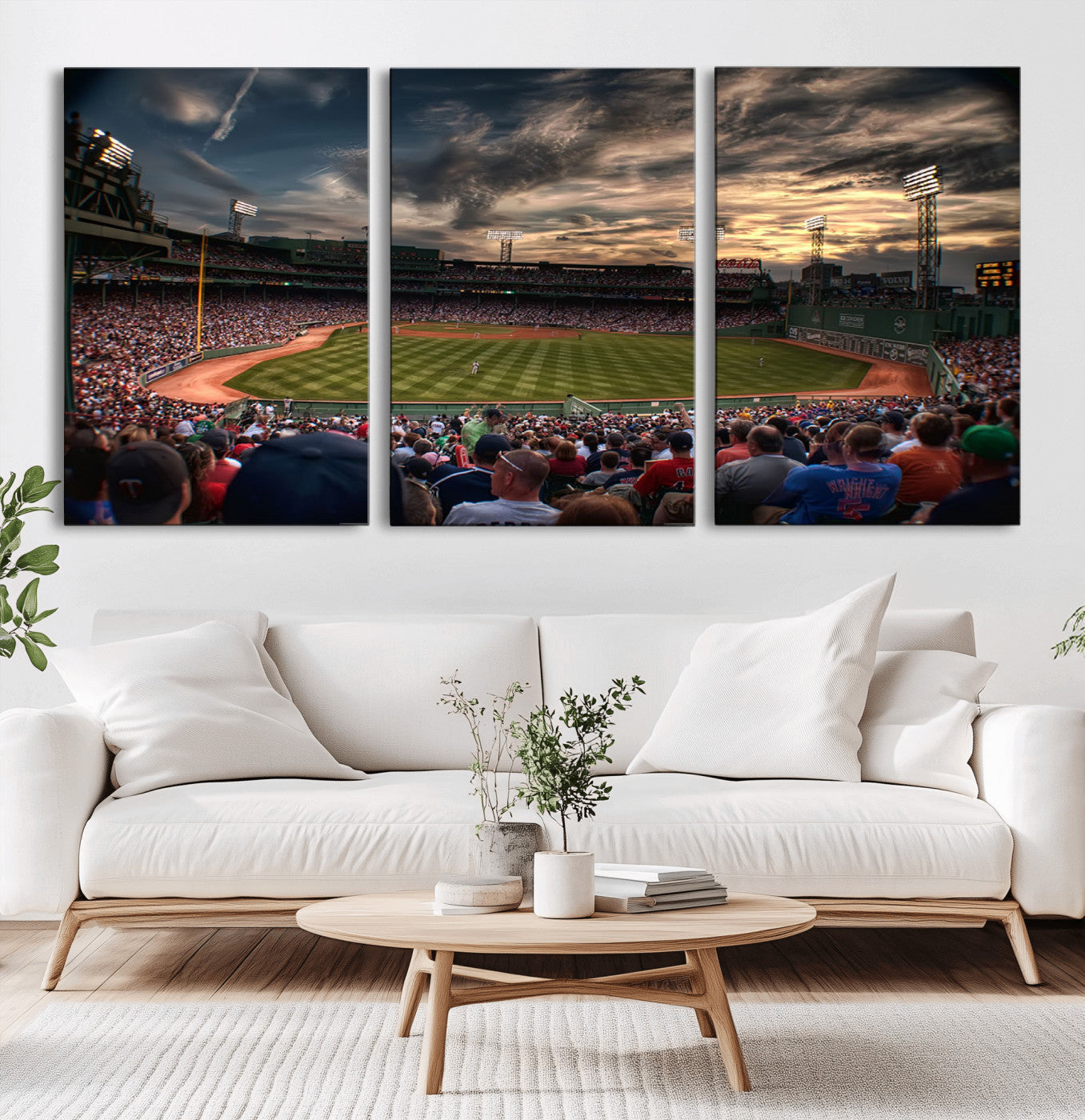53432-MGV-CV-36X24-Fenway Park Stadium Wall Art Canvas Print, Framed Boston Baseball Stadium Art Picture Print, Massachusetts Fenway Park Perfect