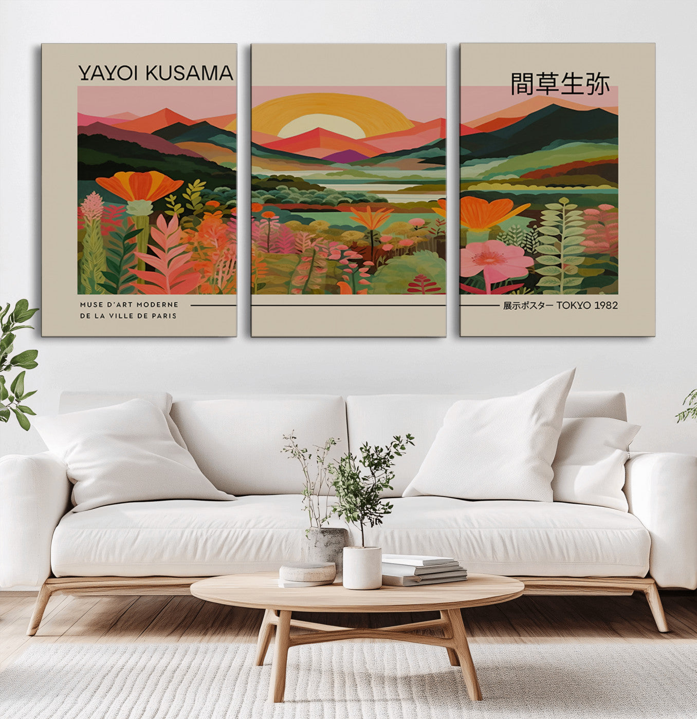 17753-MGV-CV-36X24-Floral Sunset Landscape Wall Art – Panoramic Nature Canvas Print, Vibrant Botanical Artwork for Living Room, Bedroom, Office, or