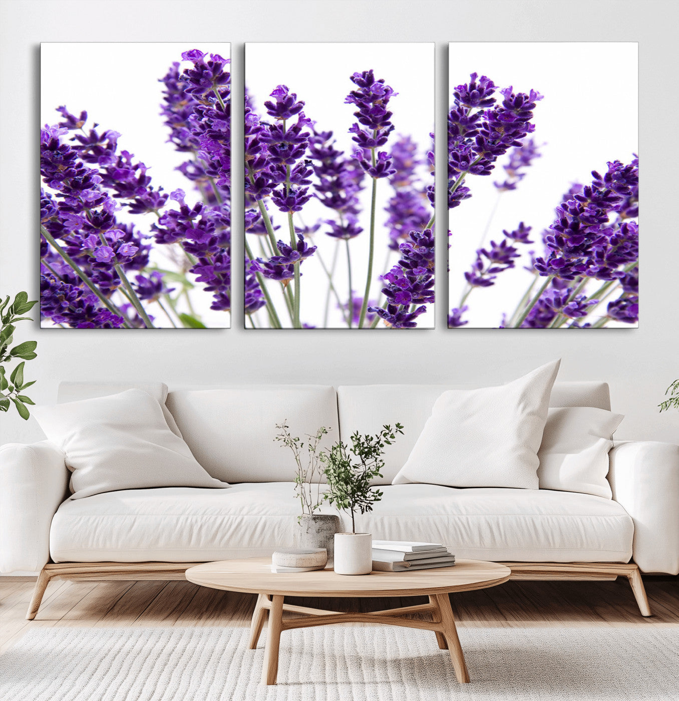 76859-MGV-CV-36X24-Lavender Flower Wall Art – Botanical Canvas Print Featuring Purple Floral Bouquet, Nature Inspired Artwork for Living Room,