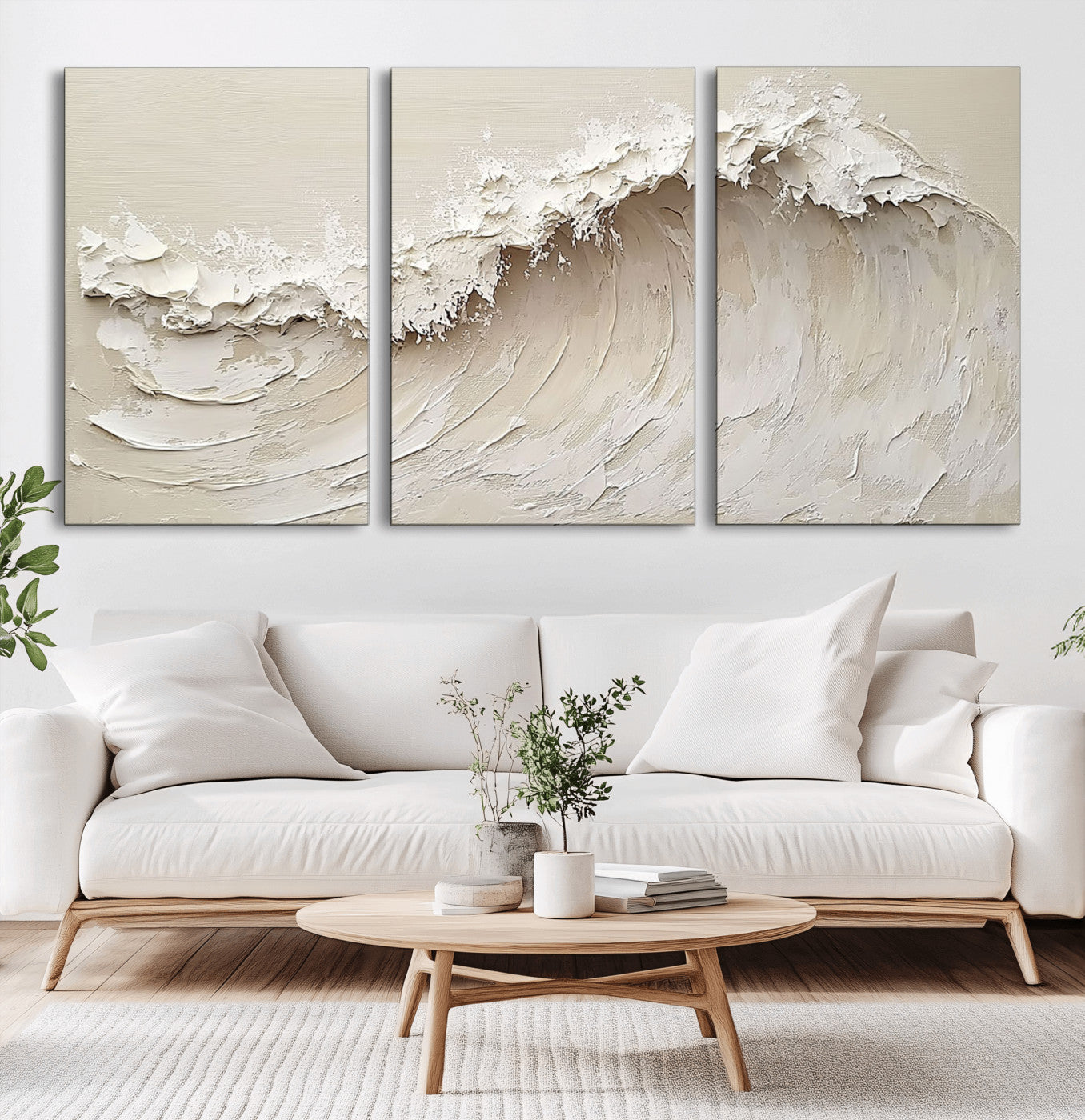 45175-MGV-CV-36X24-Textured Wave Wall Art Canvas Print, Framed Minimal Seascape Art Picture Print, Elegant Wave Perfect Modern Coastal Decor Artwork