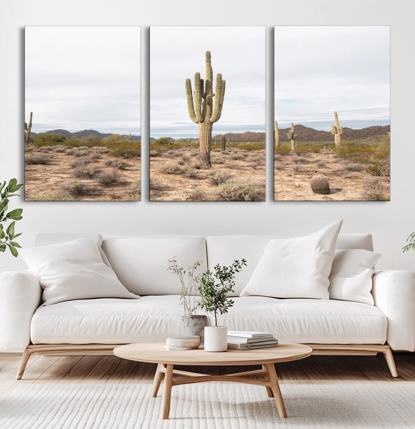 96147924-MGV-CV-36X24-Saguaro Cactus Wall Art Canvas Print, Framed Desert Cactus Art Picture Print, Earthy Desert Perfect Southwestern Boho Decor