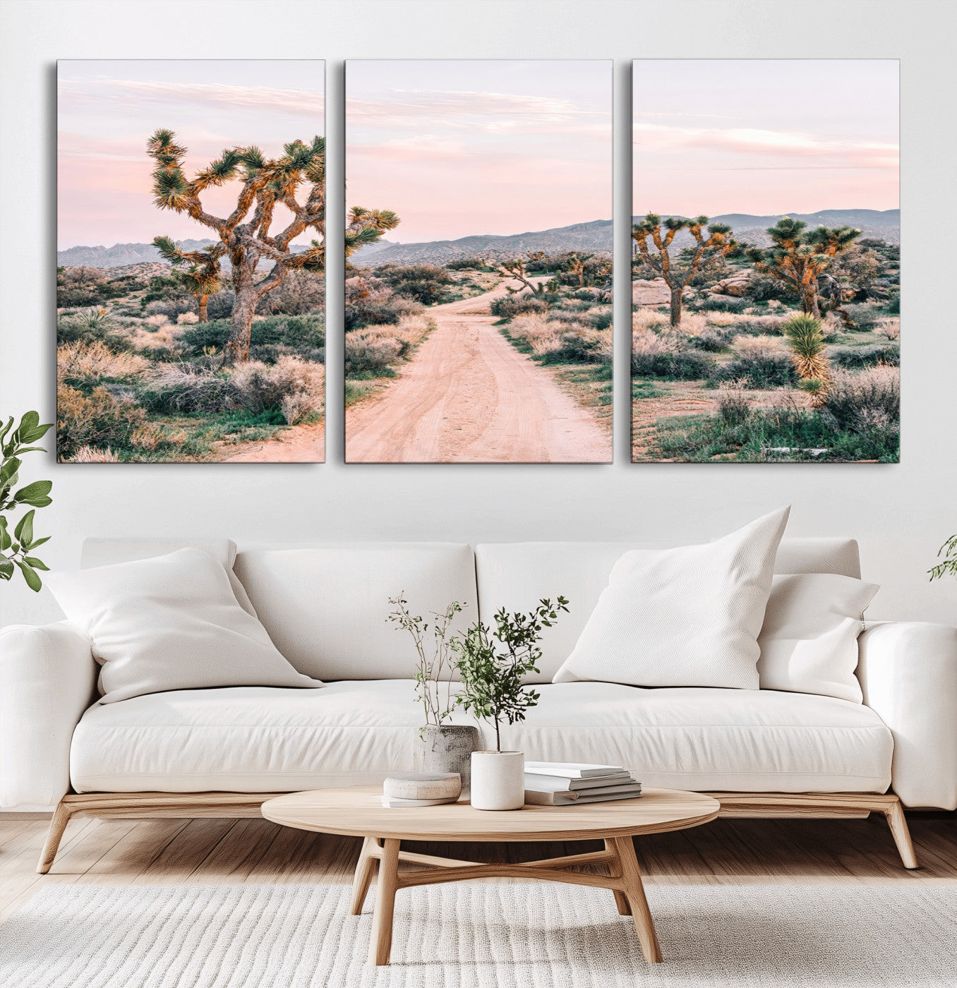 12540952-MGV-CV-36X24-Joshua Tree Park Wall Art Canvas Print, Framed Desert Road Art Picture Print, Sunset Drive Perfect Southwestern Boho Decor Artwork