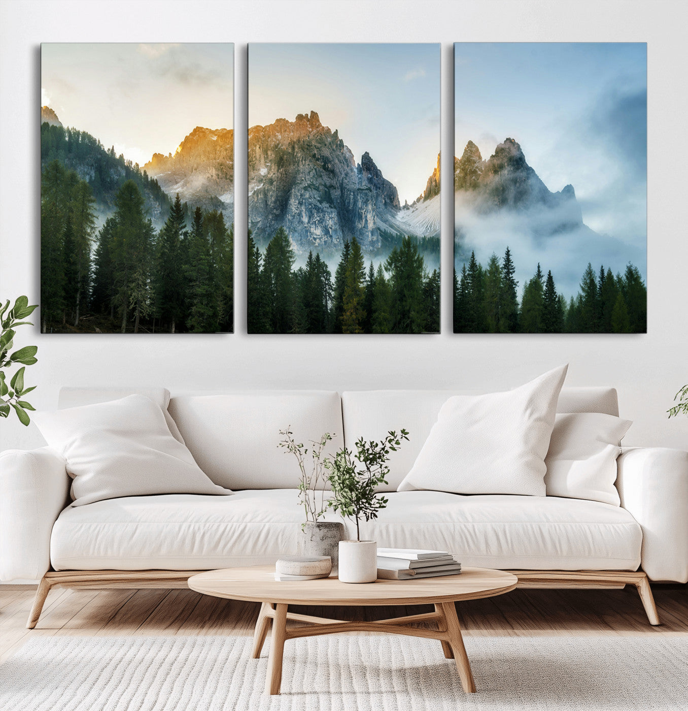 21145440-MGV-CV-36X24-Wilderness Wall Art Wall Art Canvas Print, Framed Nature Landscape Decor Art Picture Print, Misty Forest Photography Perfect