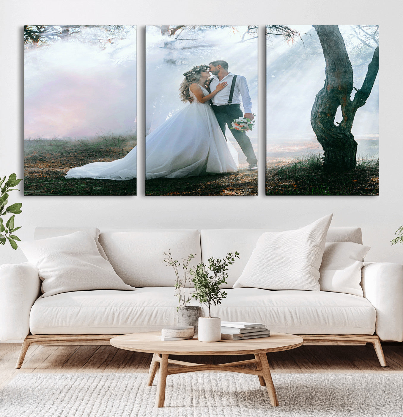 CSTM913-MGV-CV-36X24-Framed Wedding Canvas Print - Custom Wall Art Keepsake for Couples, Elegant Home Decoration Gift, Create Your Own Photo Canvas