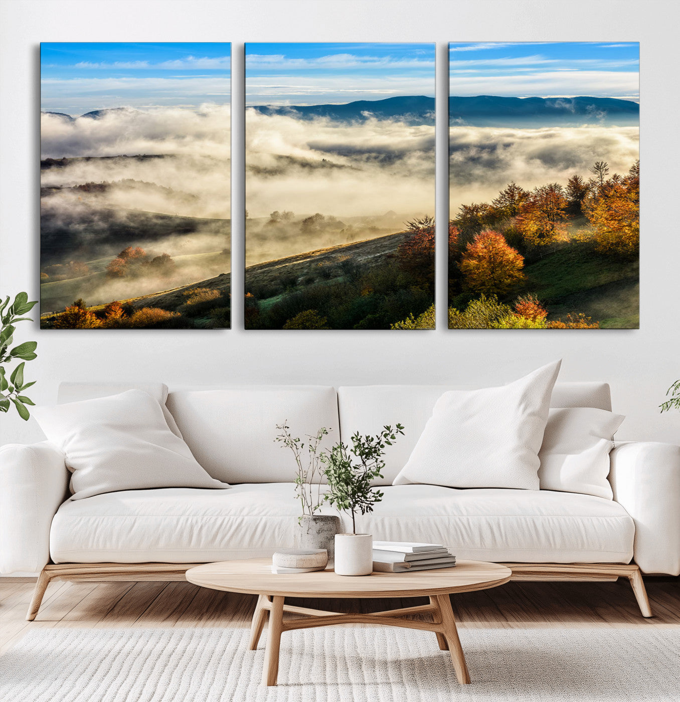 21551192-MGV-CV-36X24-Landscape Wall Art – Autumn Mountain View Canvas Print, Scenic Nature Photography Decor for Bedroom, Living Room, Office, Cabin or