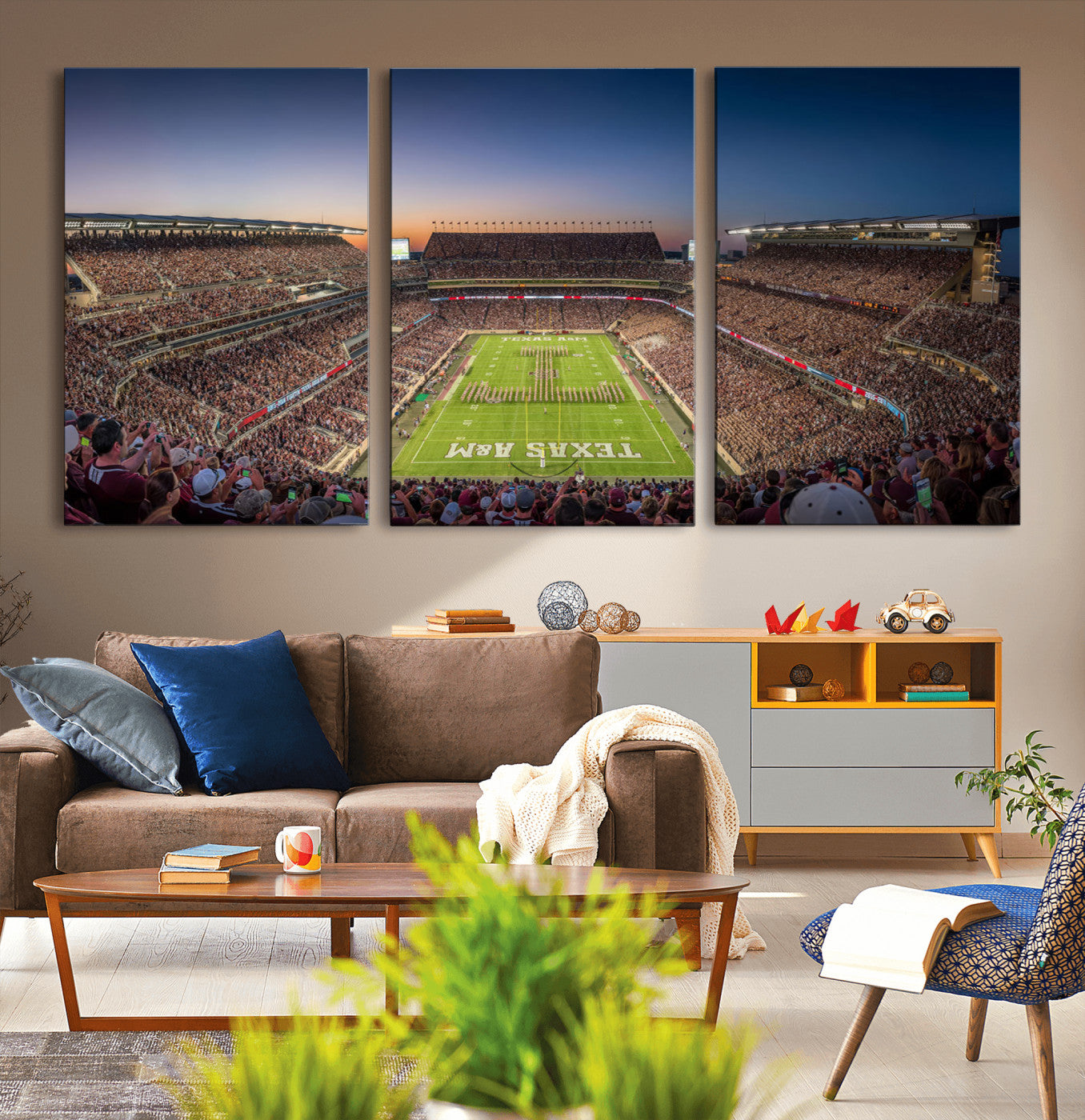 17421-MGV-CV-36X24-Kyle Field Wall Art Canvas Print, Framed Texas Stadium Art Picture Print, Kyle Field Stadium Perfect Sport Room Decor Artwork