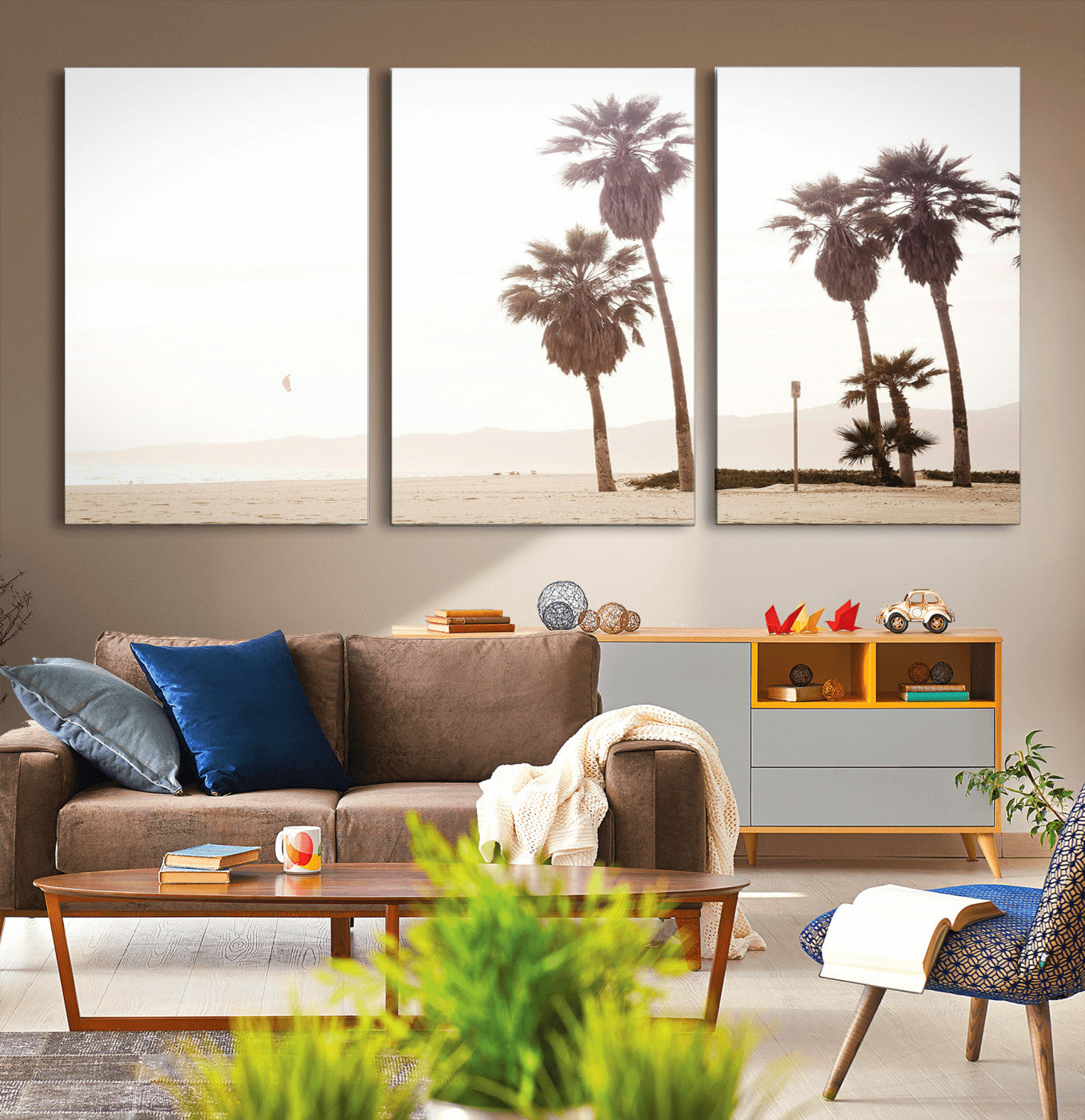 48255923-MGV-CV-36X24-Coastal Light Wall Art Canvas Print, Framed Relaxing Shoreline Art Picture Print, Minimalist Ocean Perfect Tropical Serenity Decor