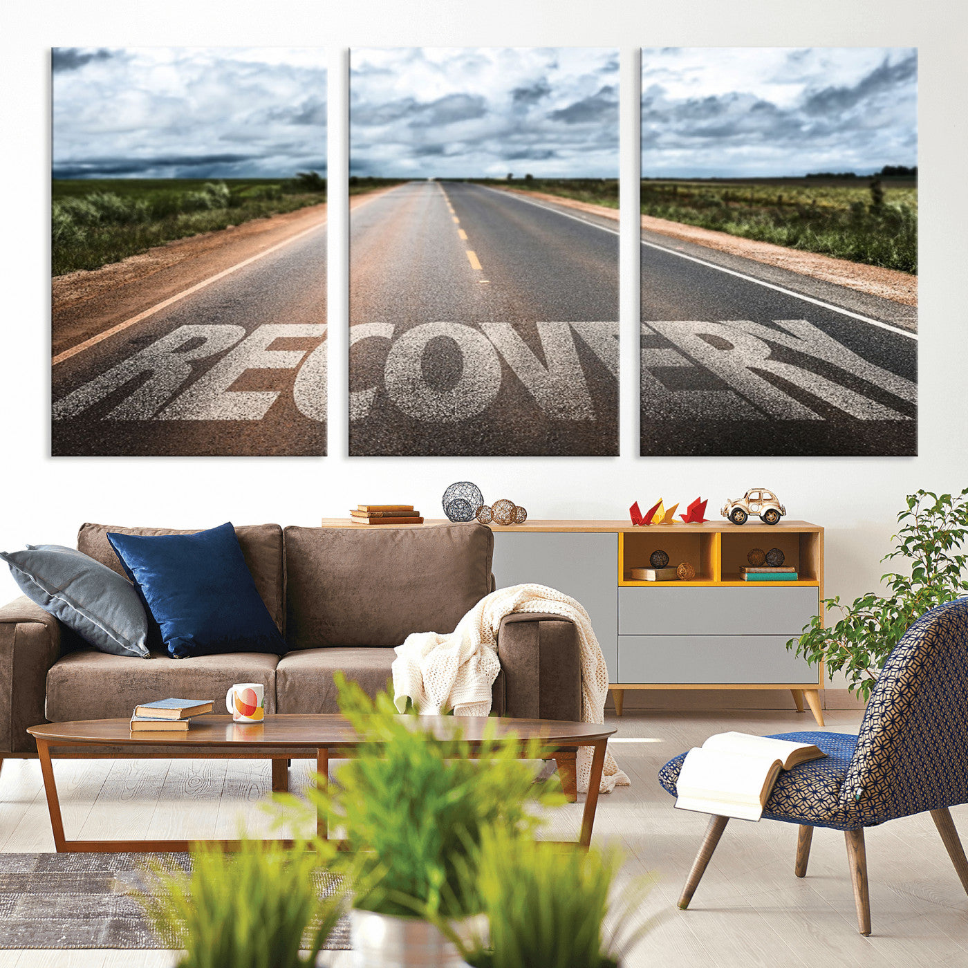 50743-MGV-CV-36X24-Healing Road Wall Art – Motivational Highway Canvas Print, Inspirational Journey Decor for Office, Gym or Living Room