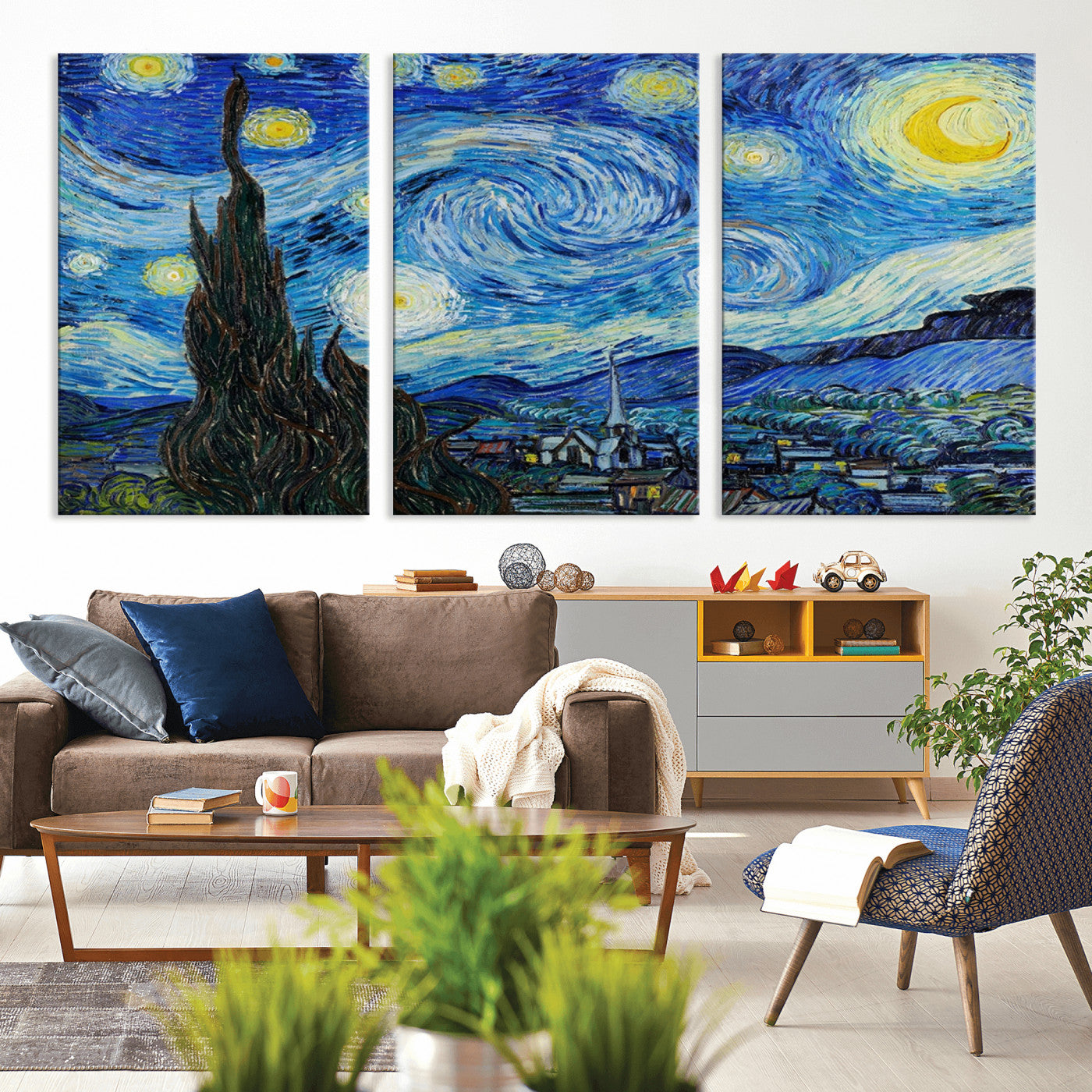 39177-MGV-CV-36X24-Starry Night Wall Art – Vincent van Gogh Famous Painting Canvas Print, Timeless Starry Sky Decor for Living Room, Bedroom or
