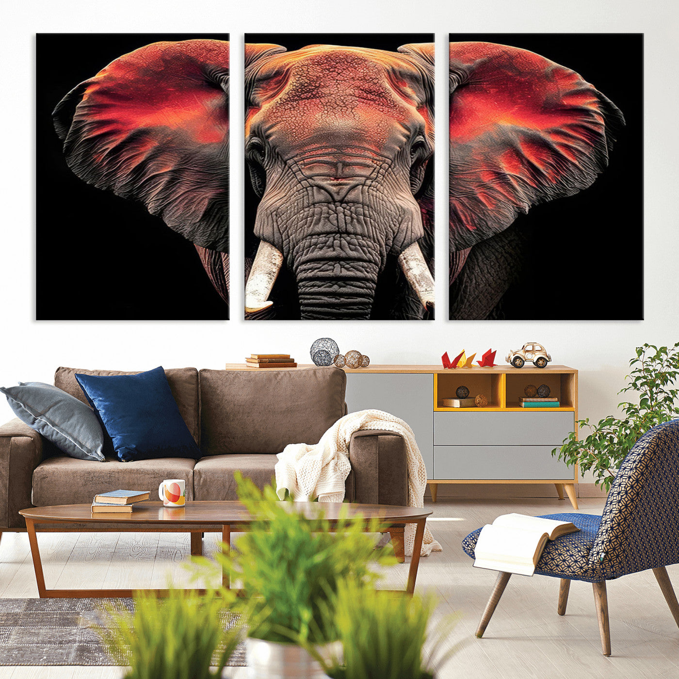 54719-MGV-CV-36X24-Elephant Wall Art – Majestic African Elephant Canvas Print, Wildlife Safari Animal Decor for Living Room, Bedroom, Office or Man