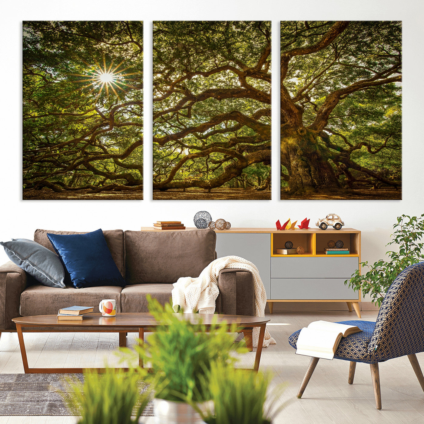 57983-MGV-CV-36X24-Angel Oak Tree Wall Art Canvas Print, Framed Oak Tree Art Picture Print, Angel Oak Perfect Rustic Nature Decor Artwork