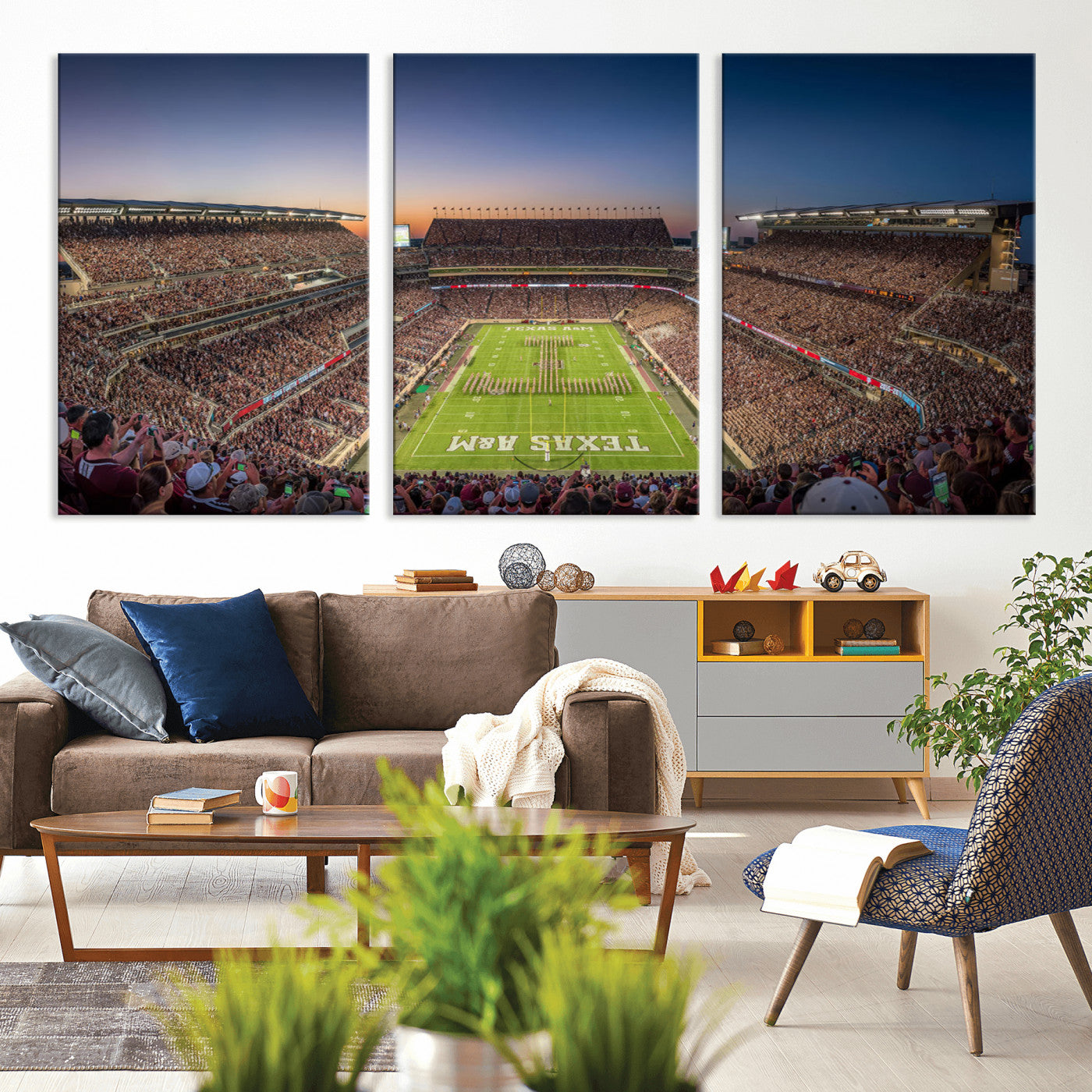 17421-MGV-CV-36X24-Kyle Field Wall Art Canvas Print, Framed Texas Stadium Art Picture Print, Kyle Field Stadium Perfect Sport Room Decor Artwork