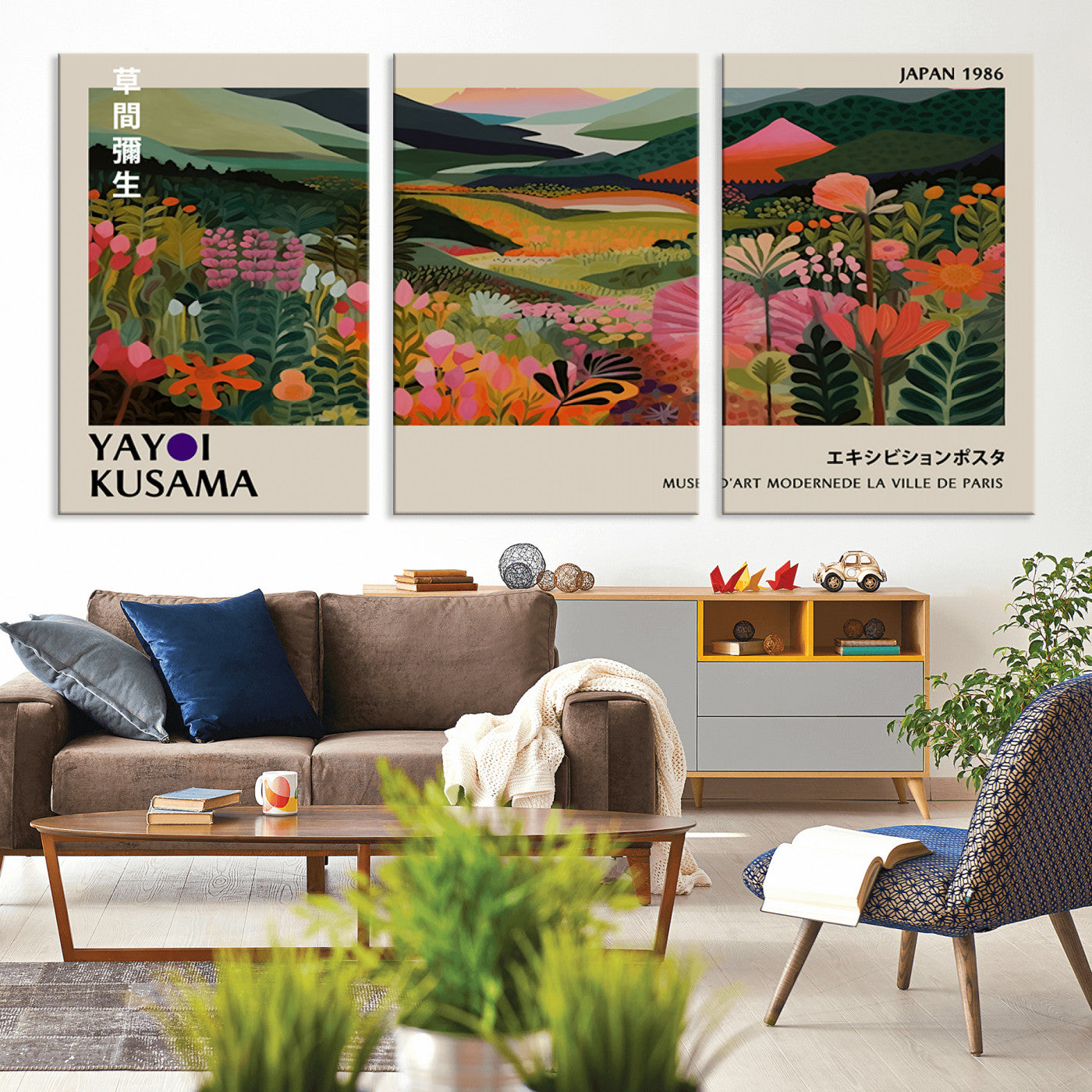 75719-MGV-CV-36X24-Botanical Mountain Valley Wall Art – Panoramic Nature Canvas Print, Vibrant Floral Field Artwork for Living Room, Bedroom, Office,