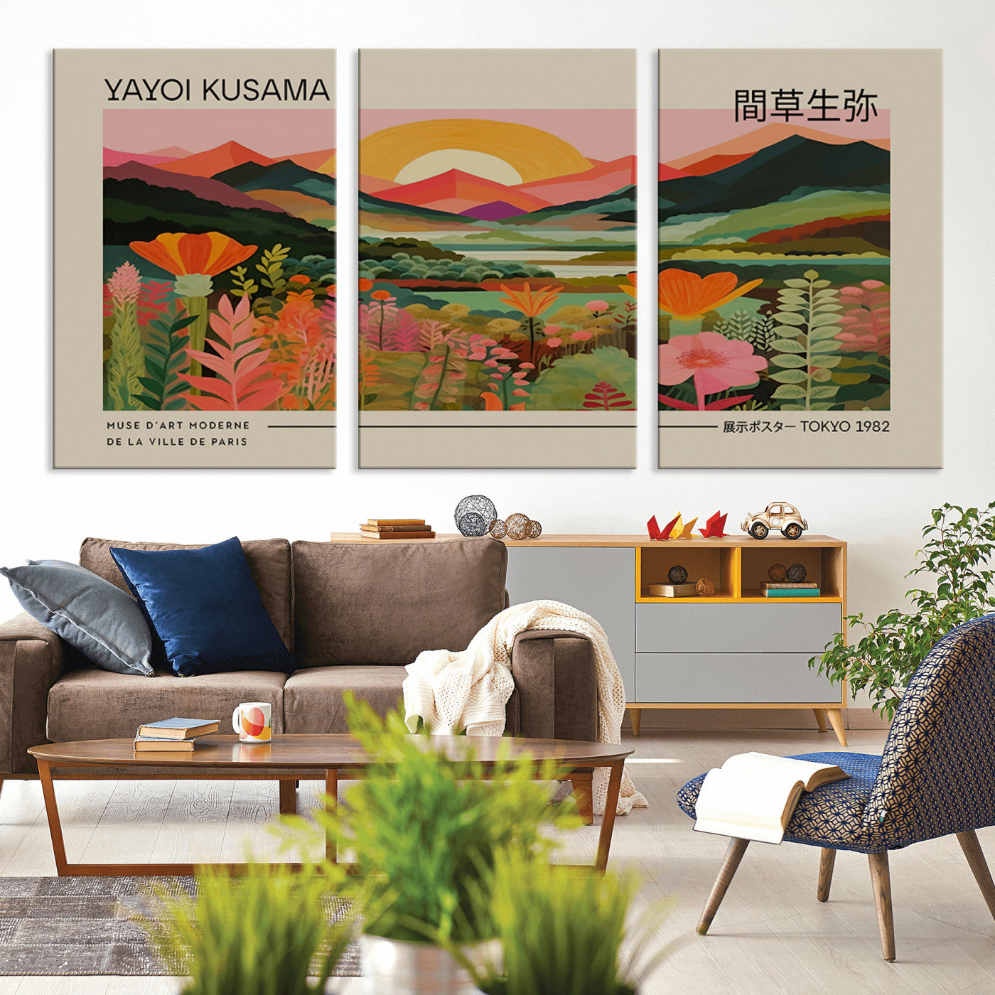 17753-MGV-CV-36X24-Floral Sunset Landscape Wall Art – Panoramic Nature Canvas Print, Vibrant Botanical Artwork for Living Room, Bedroom, Office, or