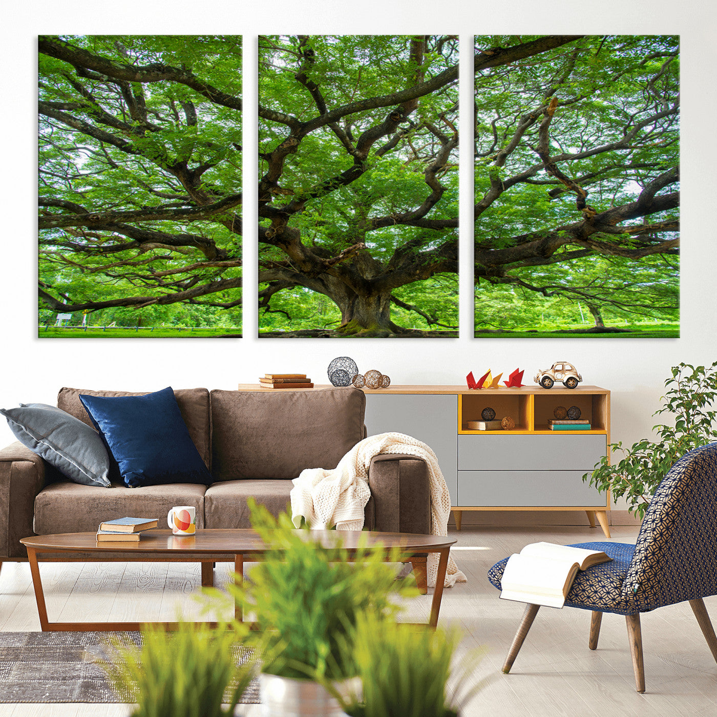 49375306-MGV-CV-36X24-Ancient Tree Wall Art Canvas Print, Framed Sprawling Branches Art Picture Print, Gnarling Tree Perfect Earthy Natural Decor