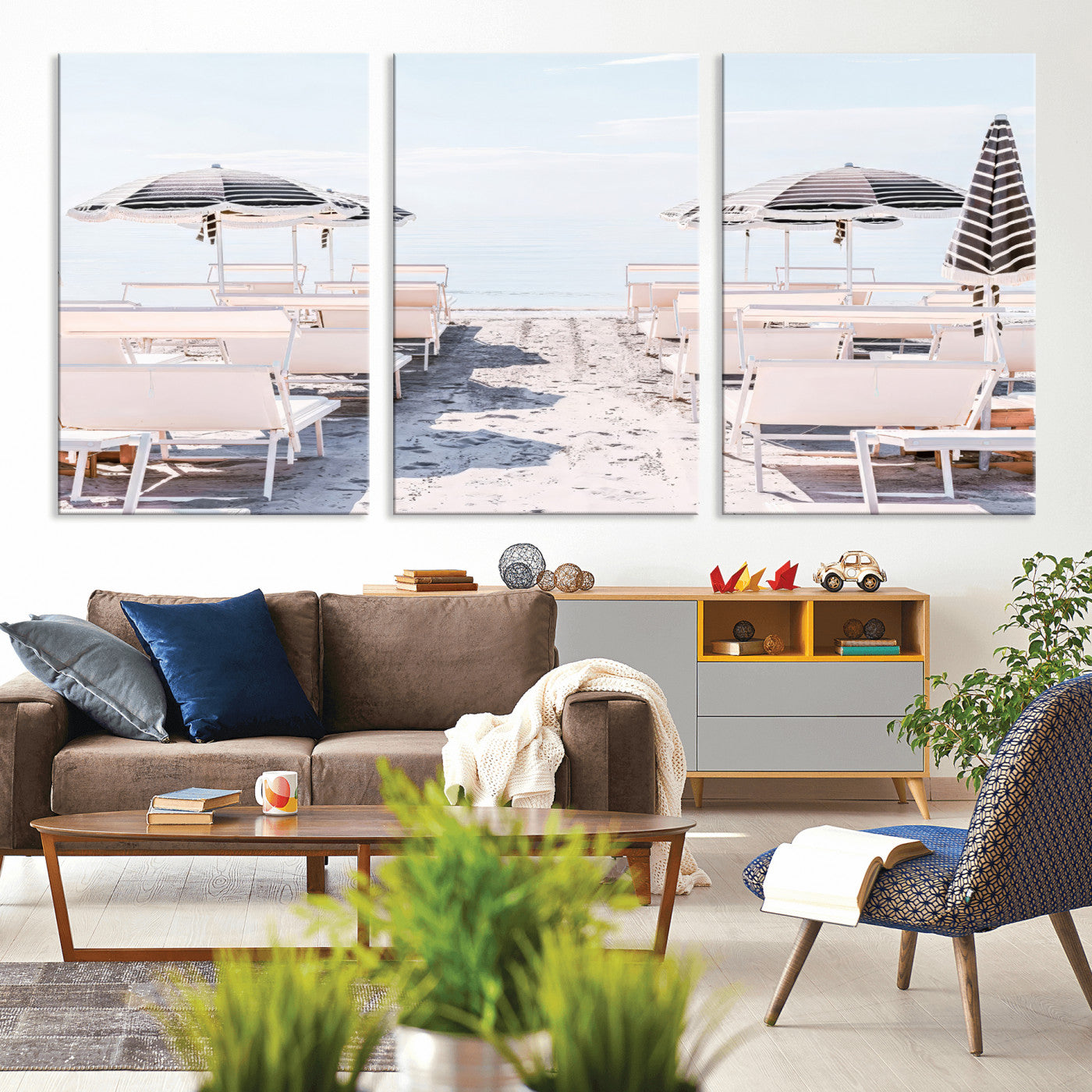 67623952-MGV-CV-36X24-Minimalist Beach Wall Art Canvas Print, Framed Pastel Sand Art Picture Print, Beach Aesthetic Perfect Coastal Minimalist Decor