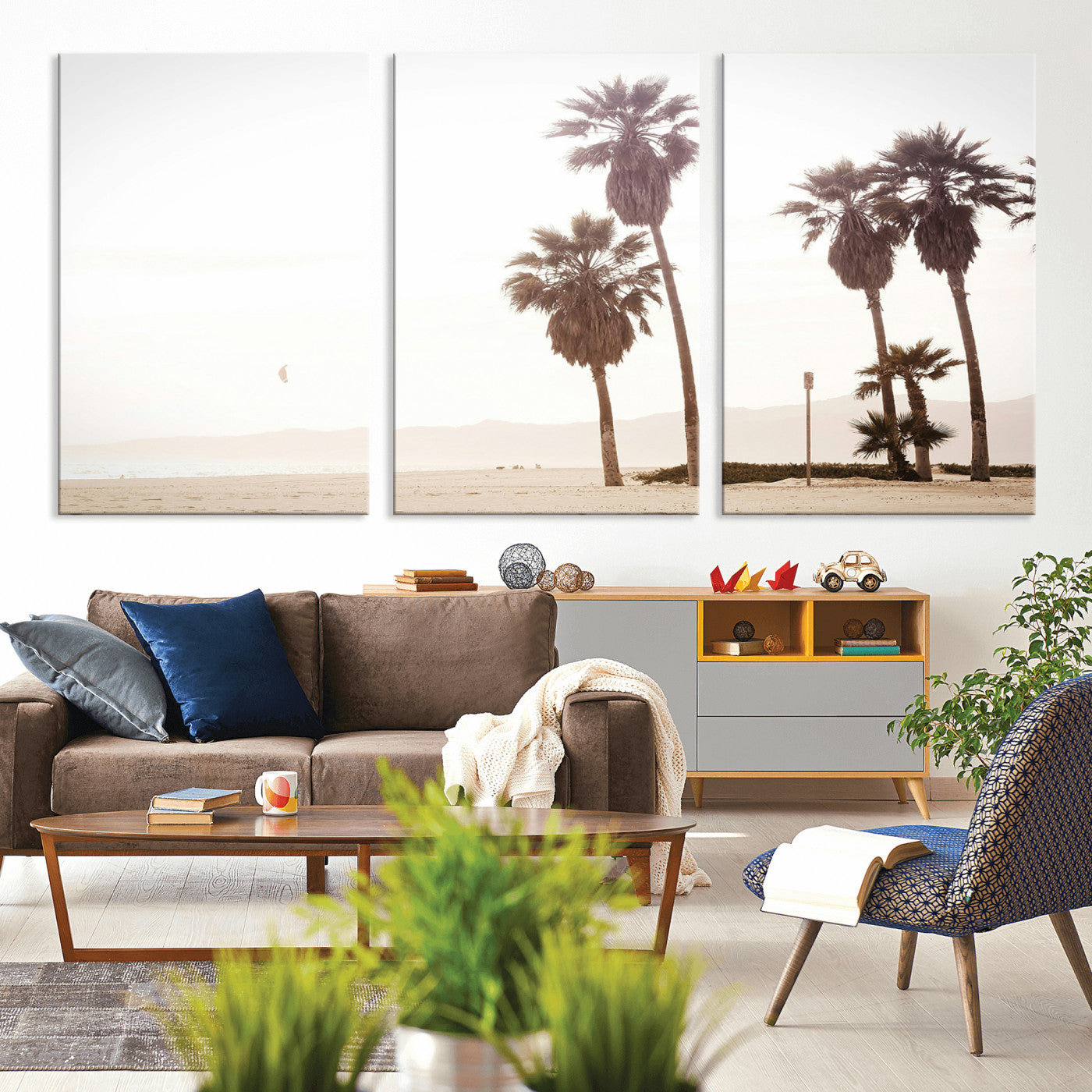 48255923-MGV-CV-36X24-Coastal Light Wall Art Canvas Print, Framed Relaxing Shoreline Art Picture Print, Minimalist Ocean Perfect Tropical Serenity Decor