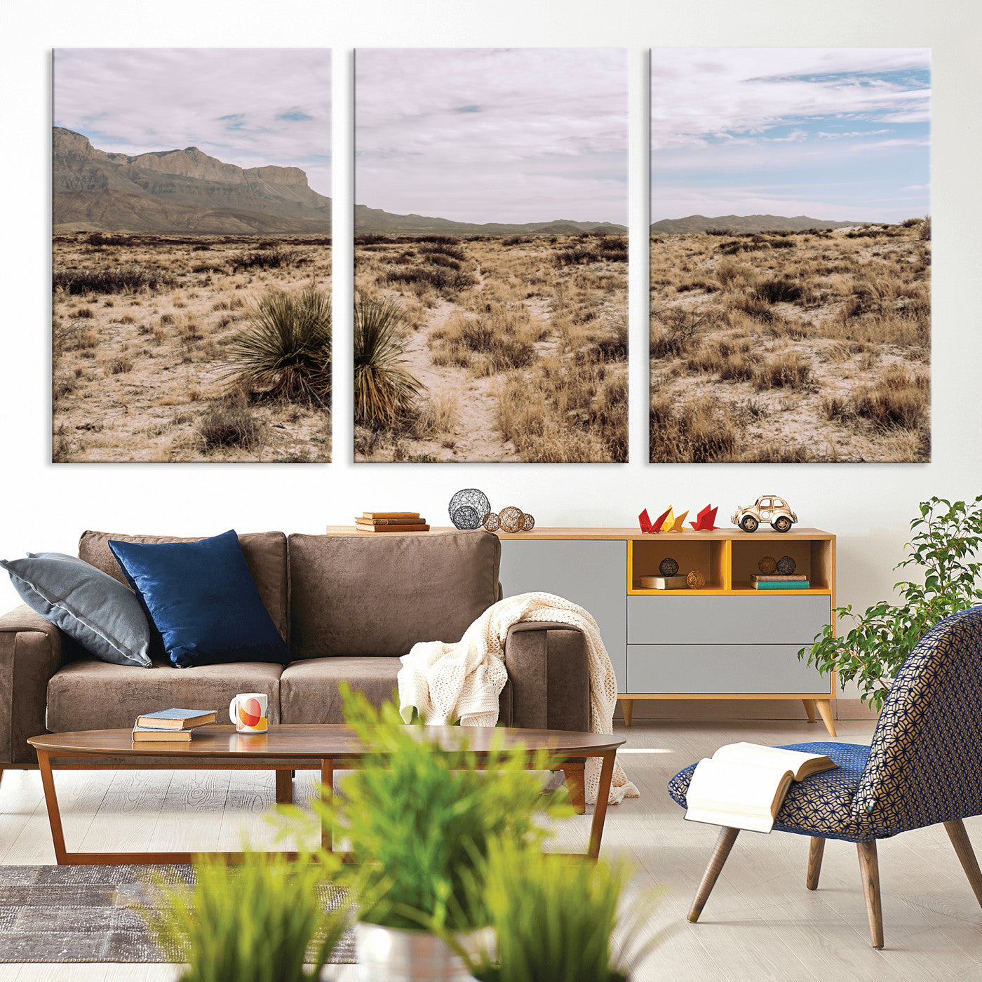 20681831-MGV-CV-36X24-Desert Landscape Wall Art – Southwestern Mountain Canvas Print, Rustic Western Nature Photography Decor for Living Room, Office,