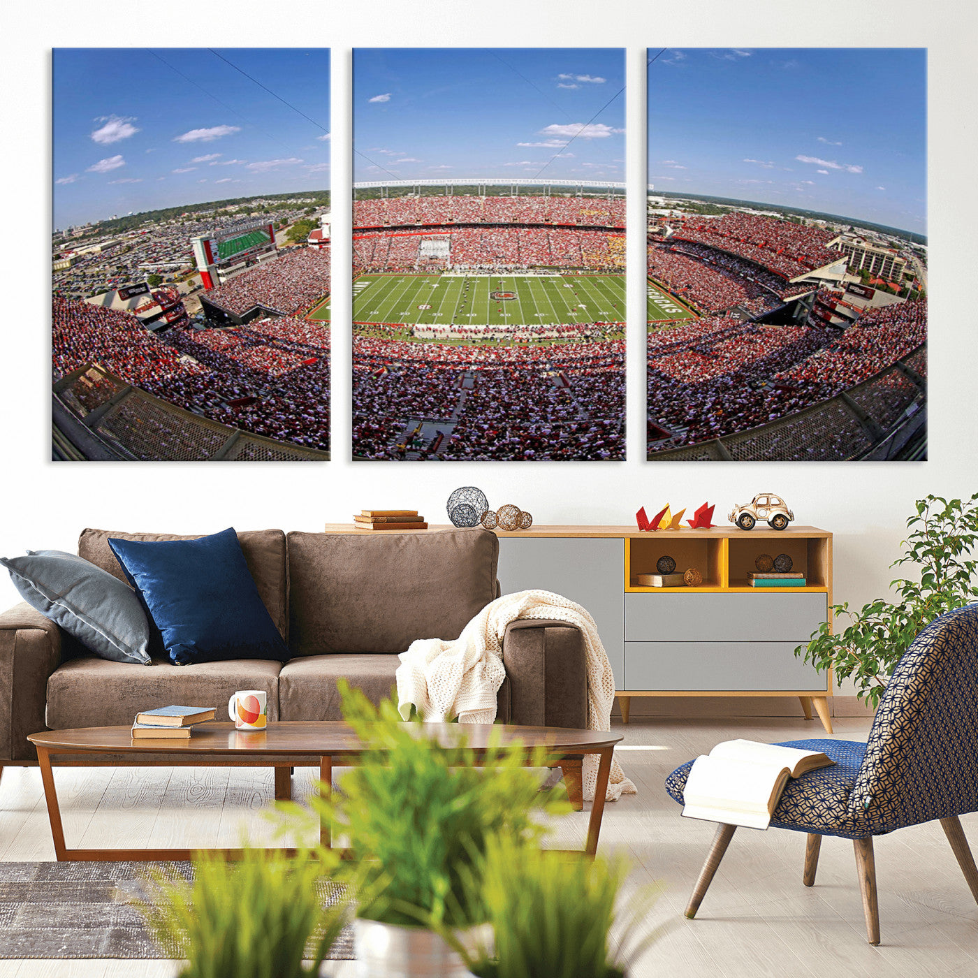 29492070-MGV-CV-36X24-William Brice Stadium Canvas Wall Art – Football Game, Stadium Crowd, Fans, Energy, Team Spirit, Daytime Outdoor Event Print for