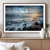 33428-MGV-CV-36X24-Ocean Sunrise Wall Art – Serene Seascape Canvas Print, Coastal Home or Office Decor, Perfect for Living Room, Bedroom, or Study