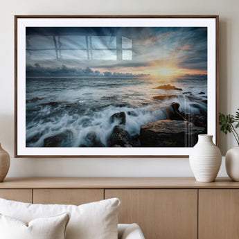 33428-MGV-CV-36X24-Ocean Sunrise Wall Art – Serene Seascape Canvas Print, Coastal Home or Office Decor, Perfect for Living Room, Bedroom, or Study